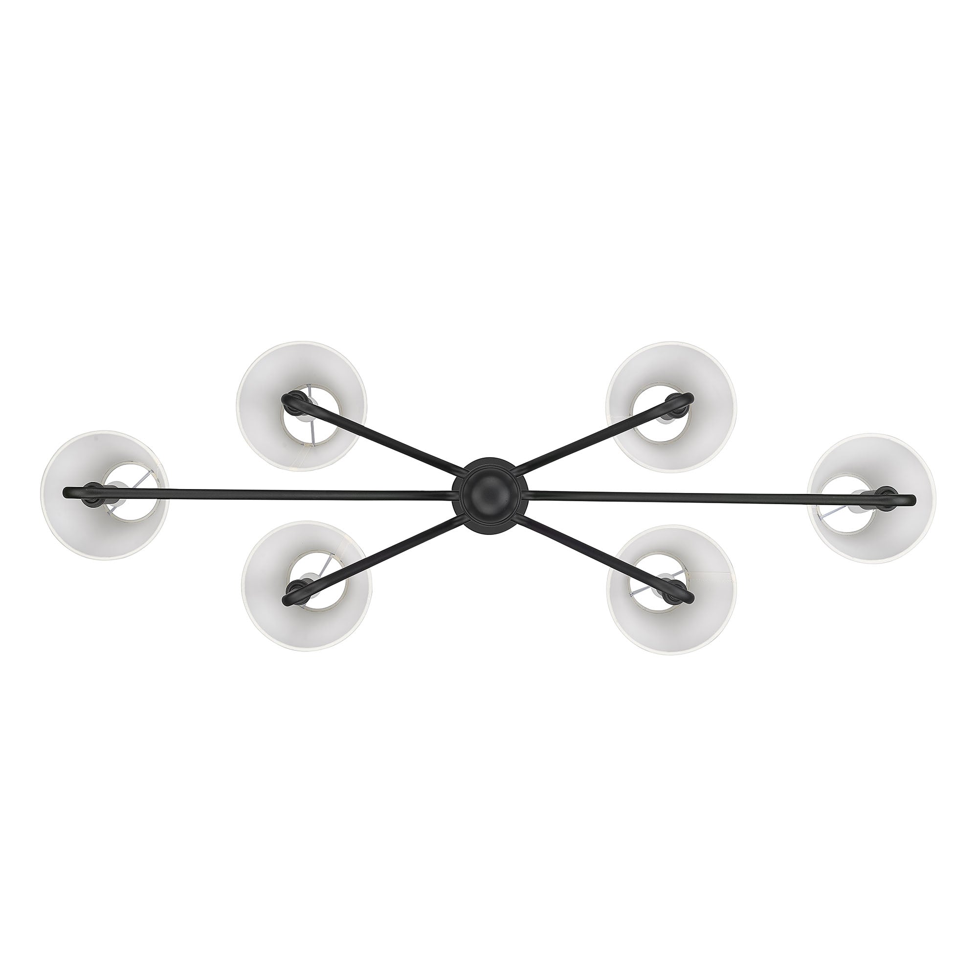 Yep by Golden Lighting Kennedy 6-light Island Light in Natural Black and Ivory Linen shade - - Golden Lighting