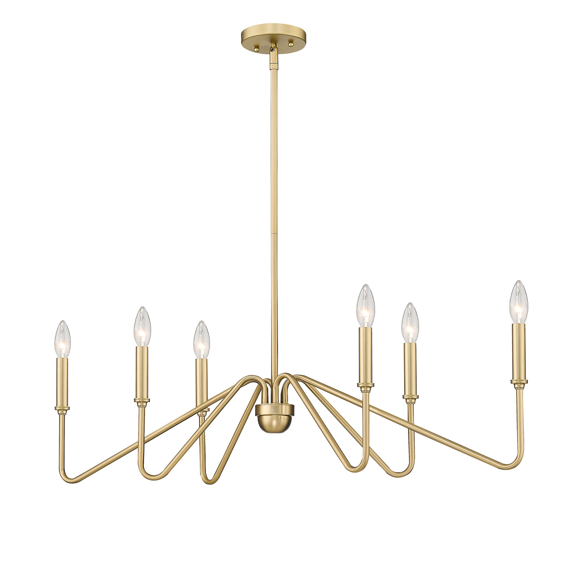 Yep by Golden Lighting Kennedy 6-light Island Light in Brushed Champagne Brass - - Golden Lighting