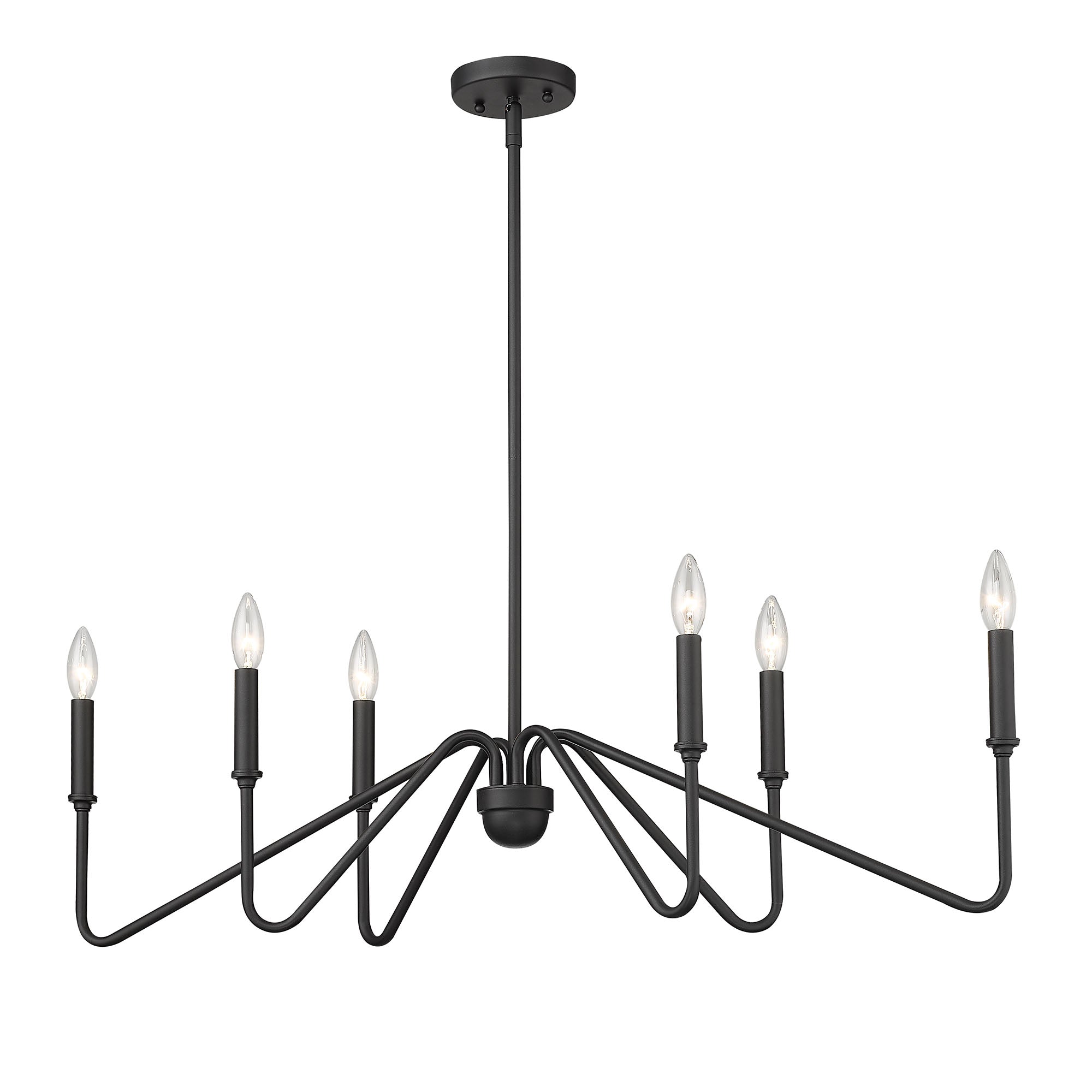 Yep by Golden Lighting Kennedy 6-light Island Light in Natural Black - - Golden Lighting
