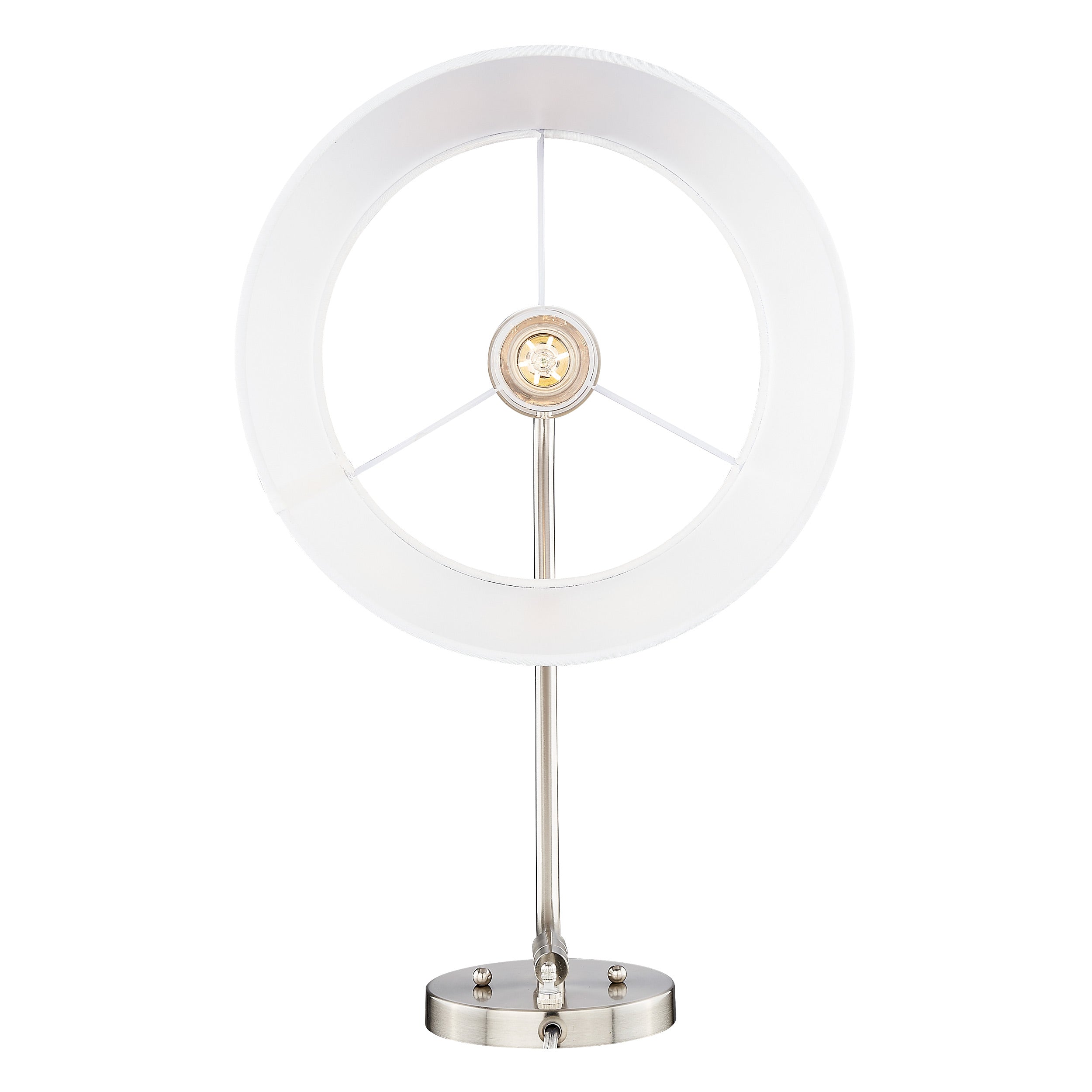 Ryleigh 1-light Swing Arm Wall Lamp in Pewter and Modern White shade, view from below - Golden Lighting