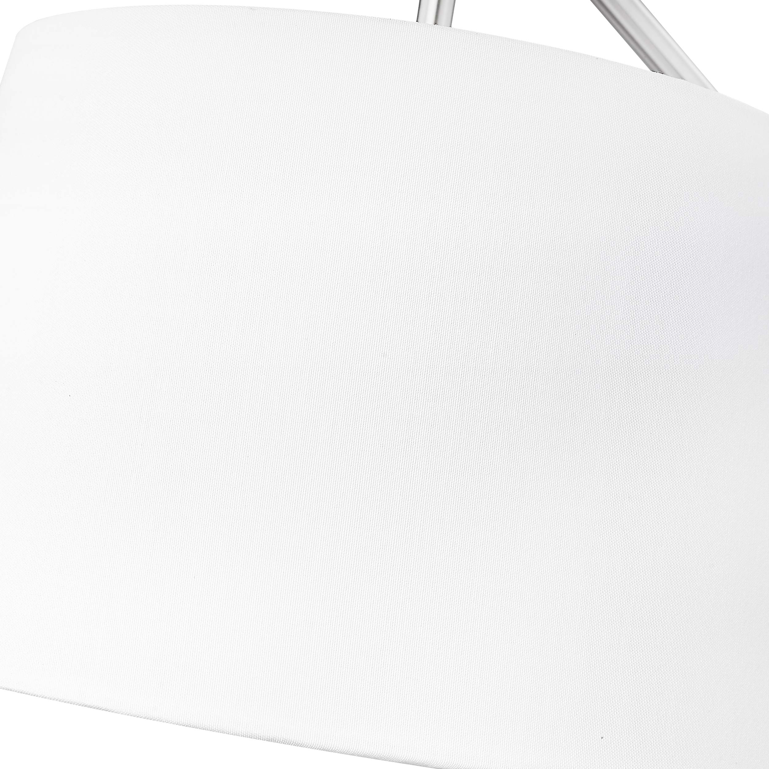 Ryleigh 1-light Swing Arm Wall Lamp in Pewter and Modern White shade, shade and glass close-up - Golden Lighting