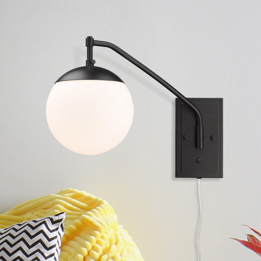Golden Lighting Glenn 1-light Swing Arm Wall Lamp in Matte Black - - Golden Lighting