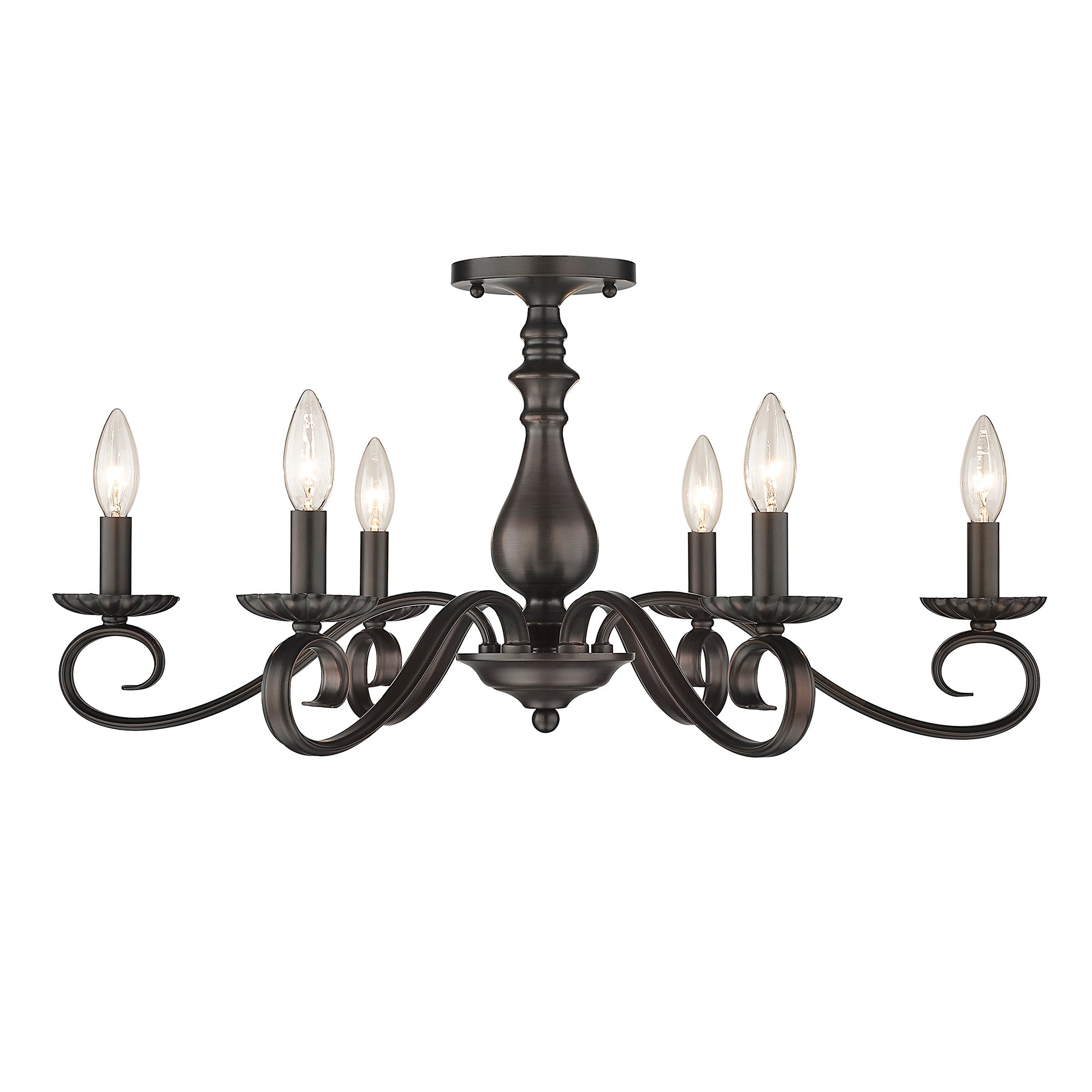 Larrick 6-light Semi-Flush Mount in Rubbed Bronze