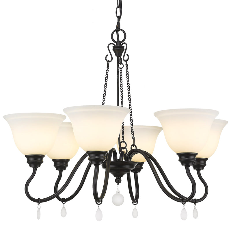 Donya 6-light Chandelier in Matte Black - - Golden Lighting