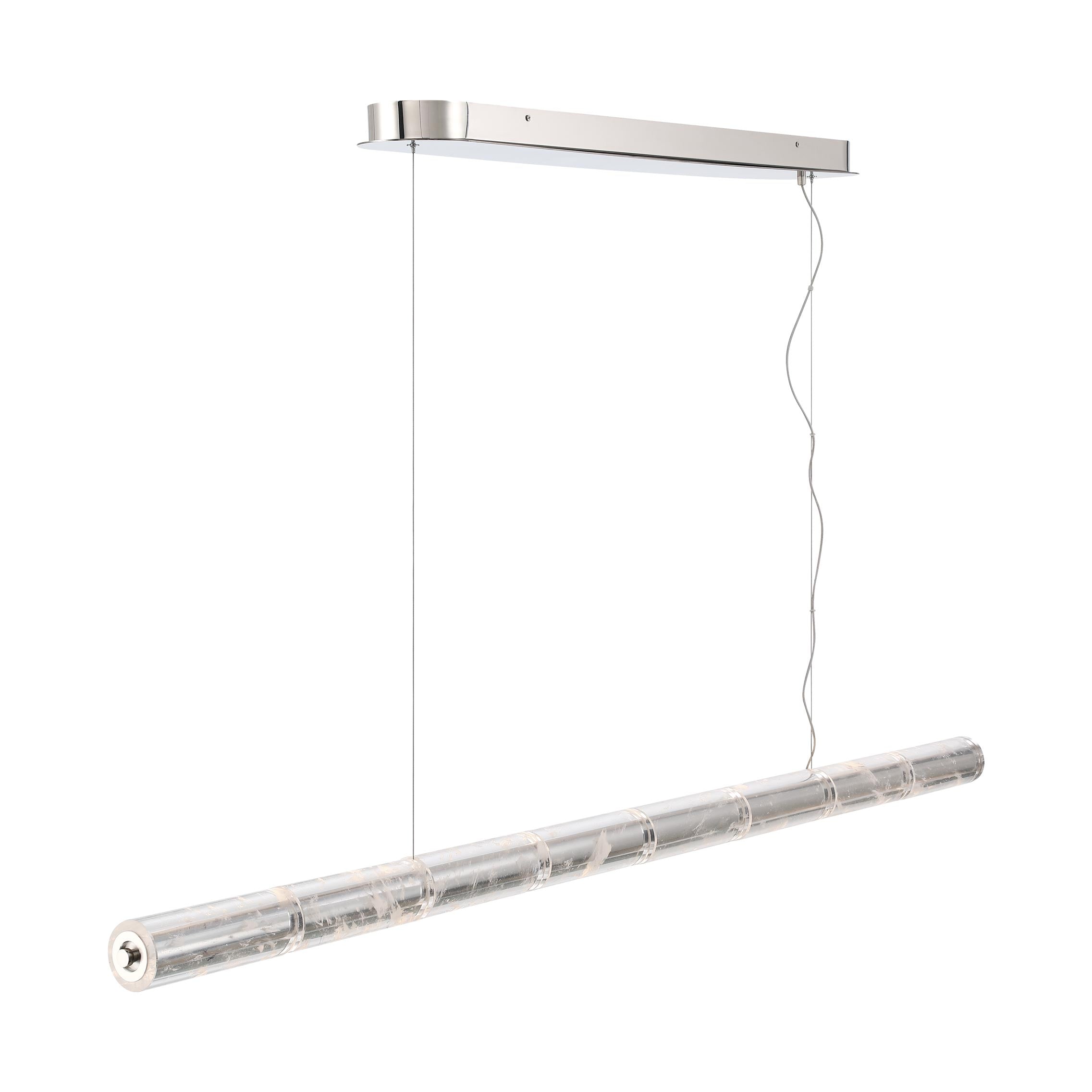 Golden Lighting Crystallo Integrated LED Island Light in Polished Nickel - - Golden Lighting