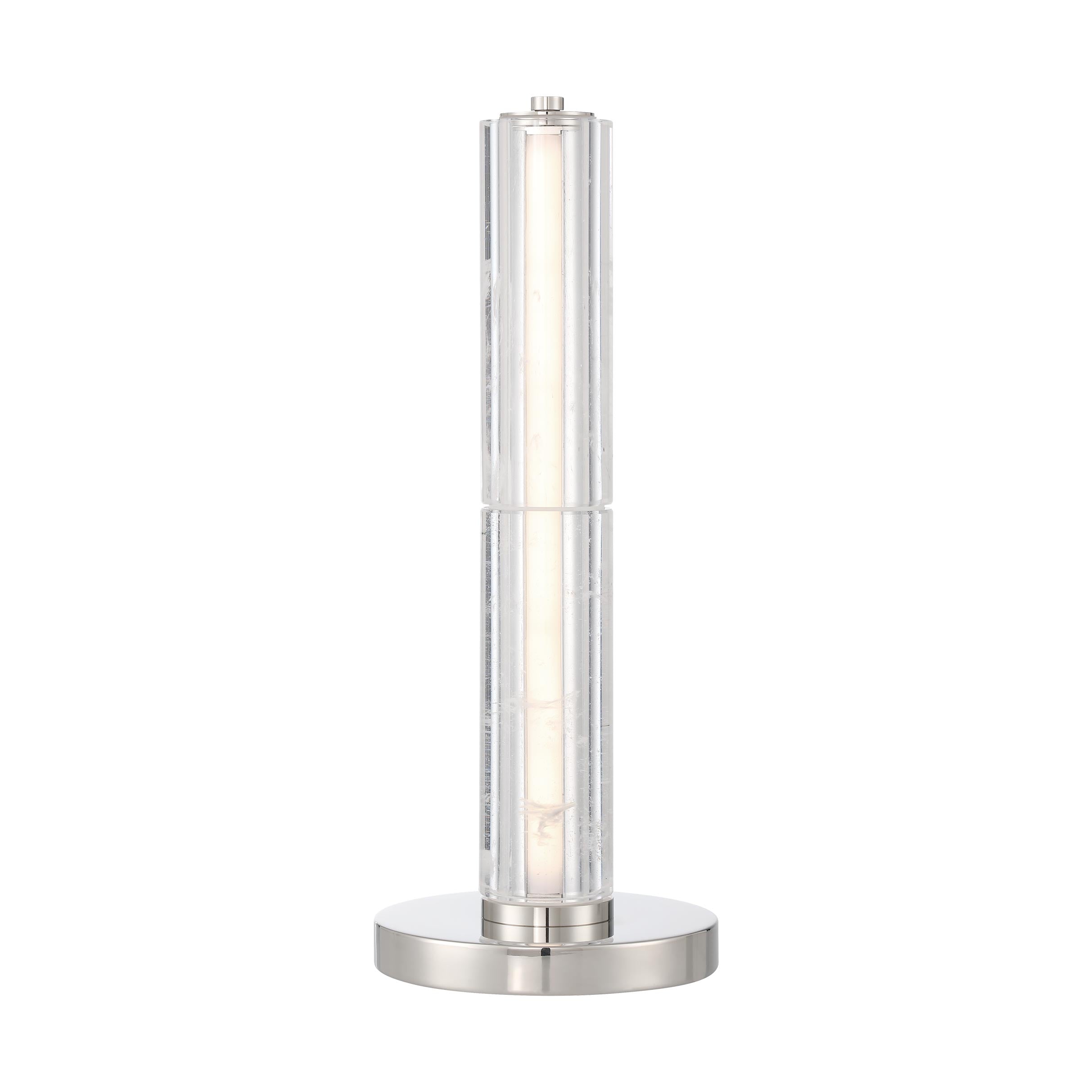 Golden Lighting Crystallo Integrated LED Table Lamp in Polished Nickel - - Golden Lighting