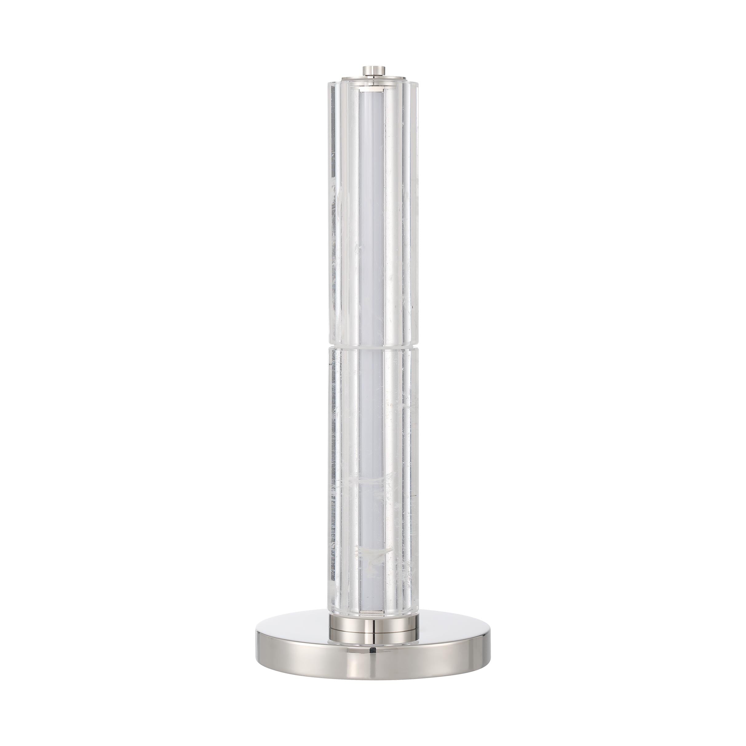 Golden Lighting Crystallo Integrated LED Table Lamp in Polished Nickel - - Golden Lighting