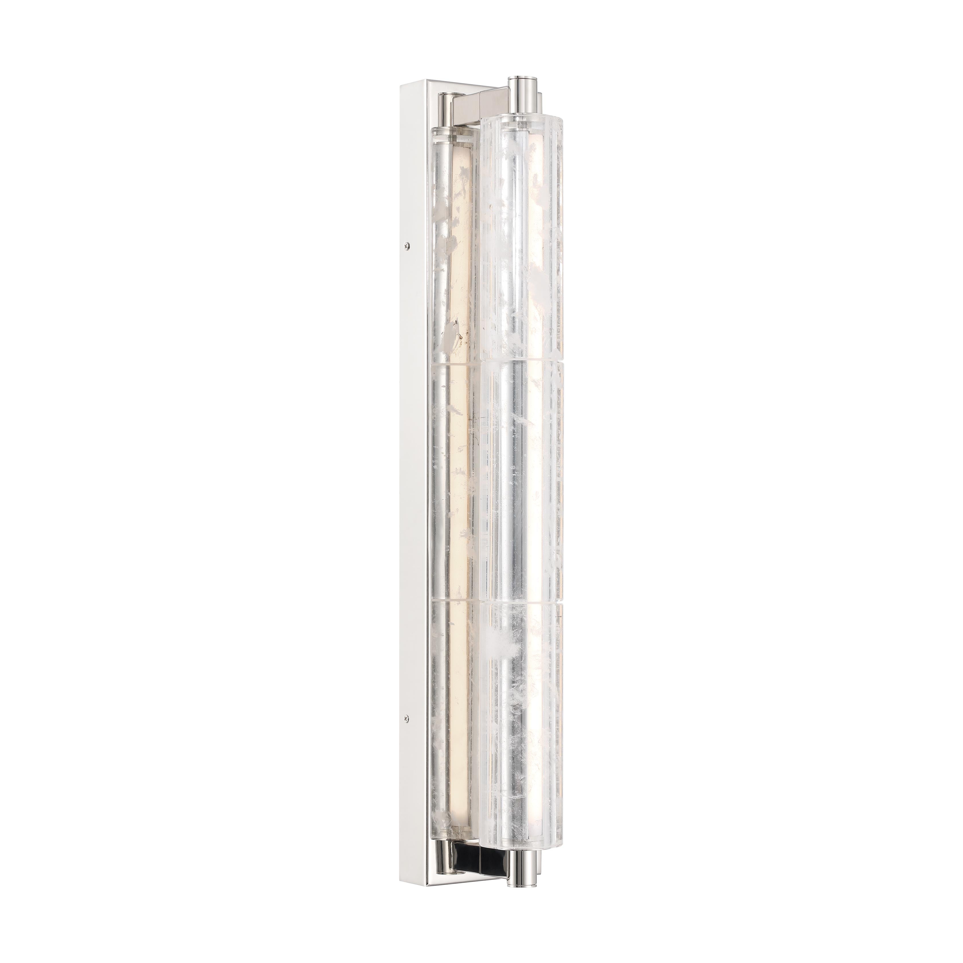 Golden Lighting Crystallo Integrated LED Wall Sconce in Polished Nickel - - Golden Lighting