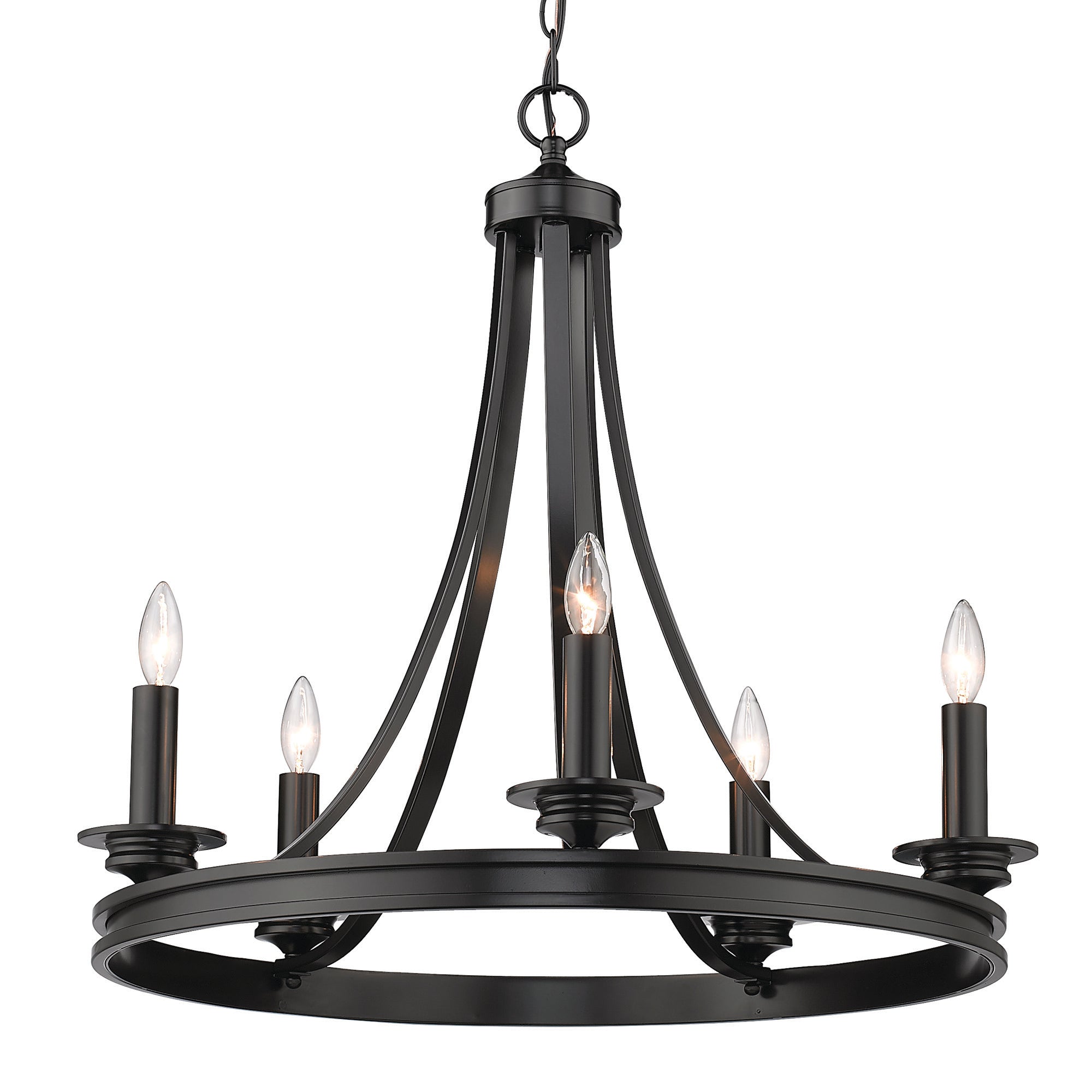 Golden Lighting Saldano 5-light Chandelier in Matte Black - - Golden Lighting