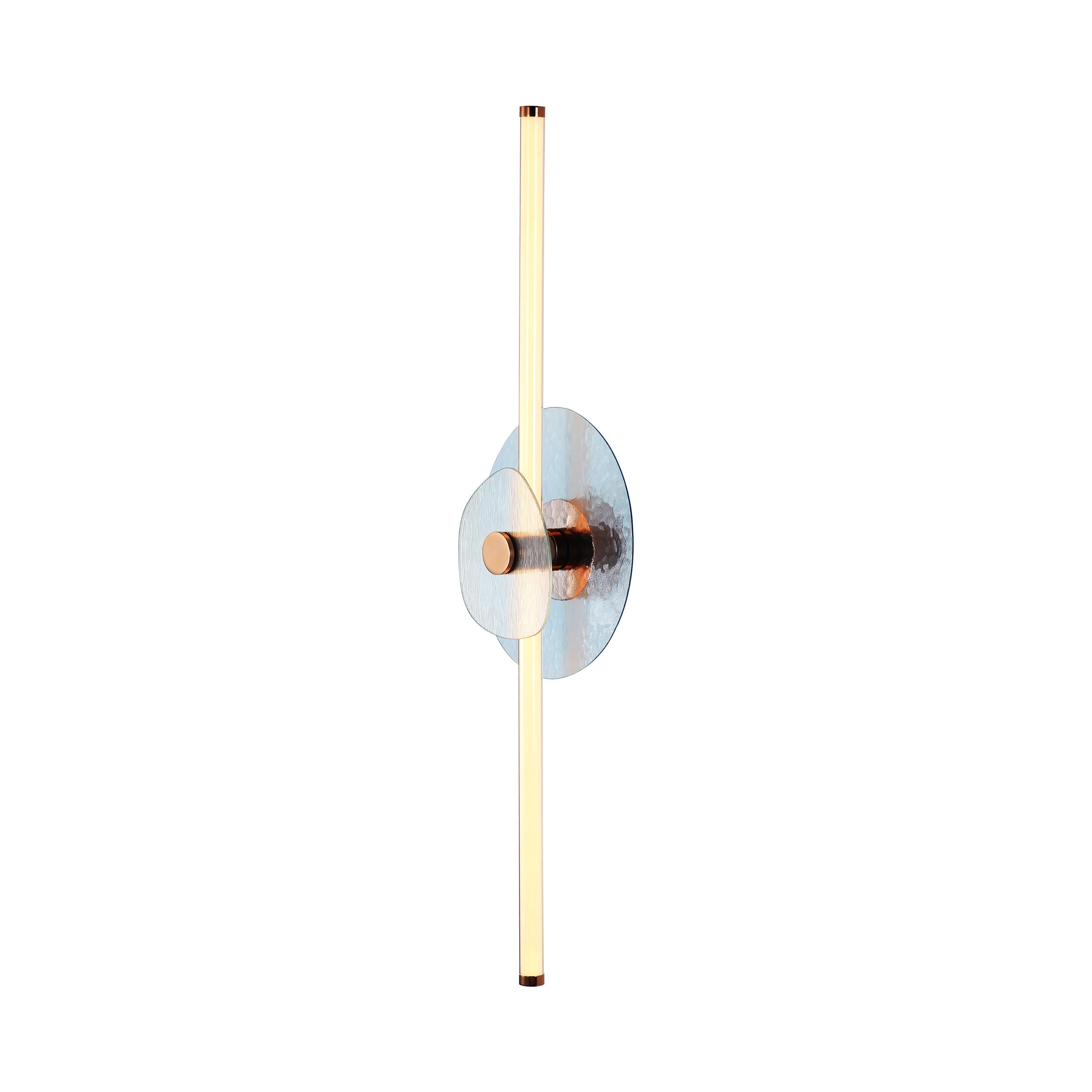 Yep by Golden Lighting Colorella LED Wall Sconce in Rose Gold with Blue and Clear Glass - - Golden Lighting