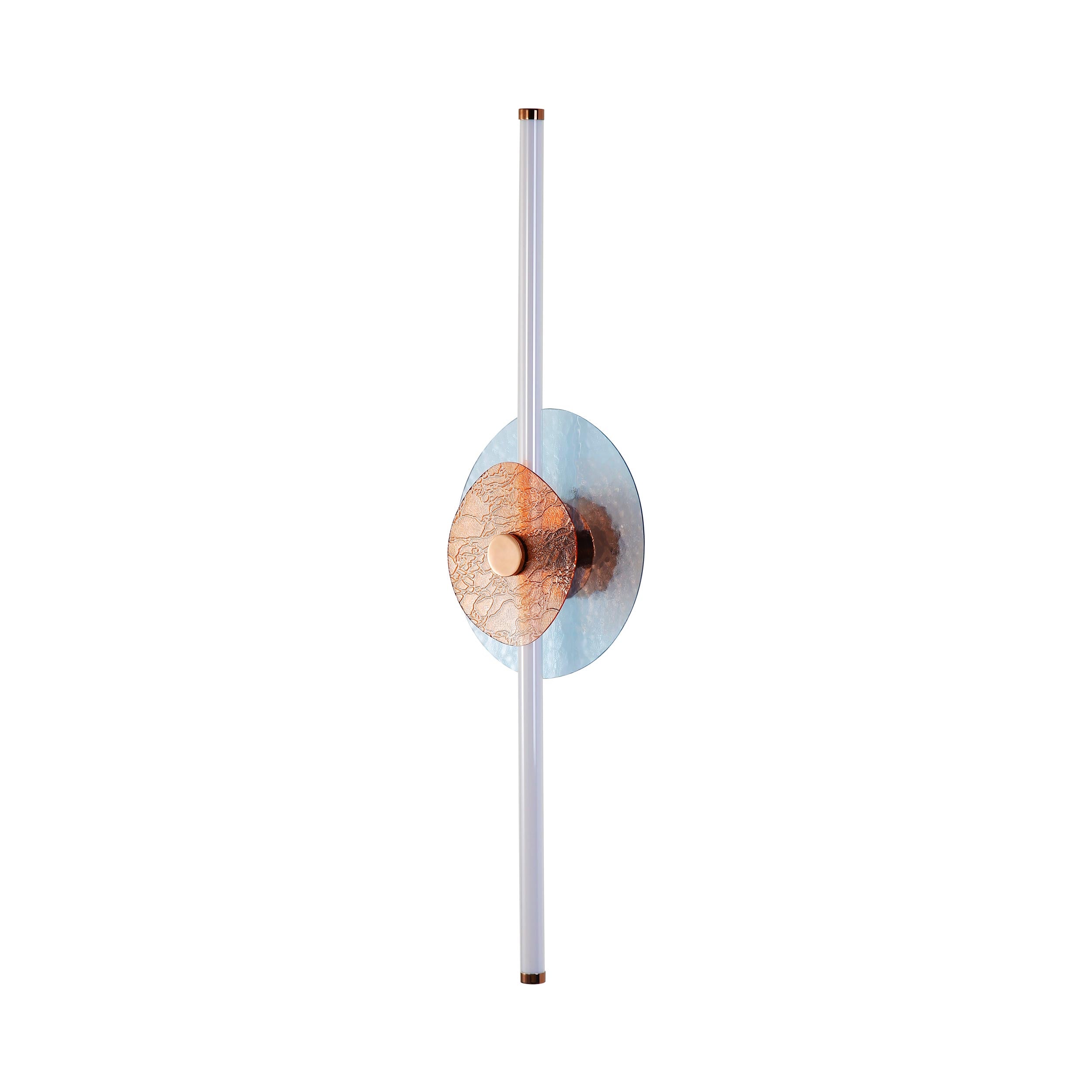 Yep by Golden Lighting Colorella LED Wall Sconce in Rose Gold with Blue and Orange Glass - - Golden Lighting