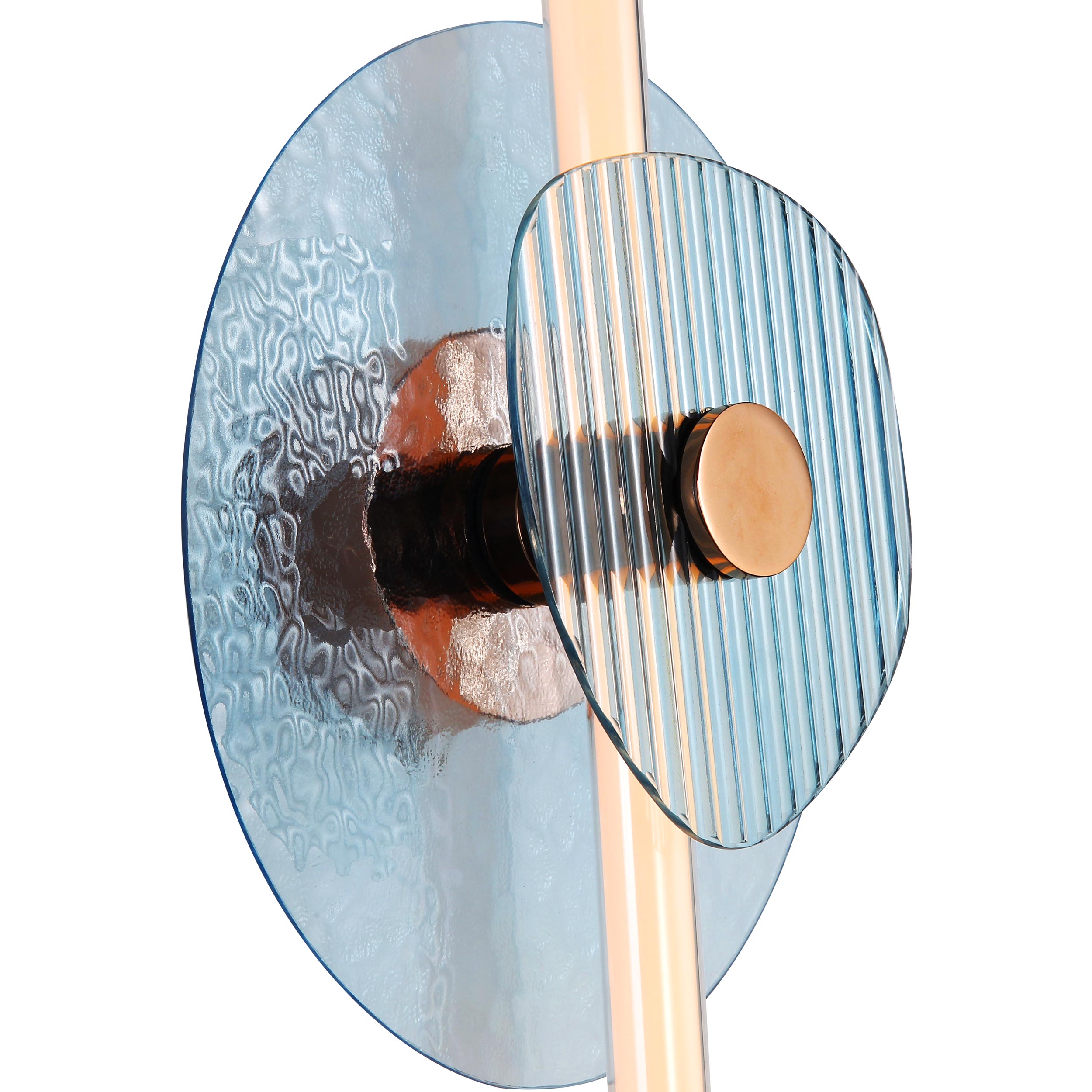 Yep by Golden Lighting Colorella LED Wall Sconce in Rose Gold with Blue and Blue Glass - - Golden Lighting