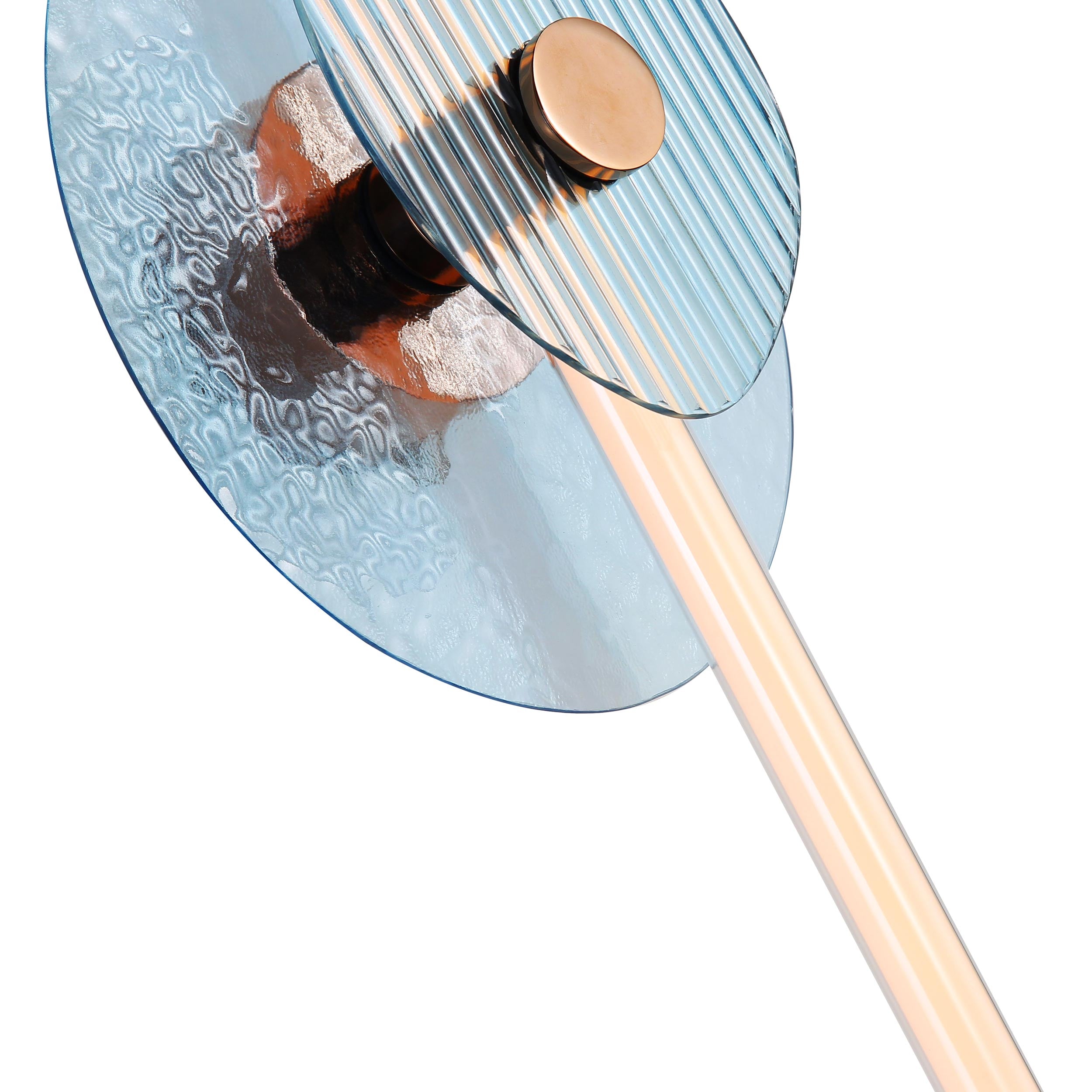 Yep by Golden Lighting Colorella LED Wall Sconce in Rose Gold with Blue and Blue Glass - - Golden Lighting