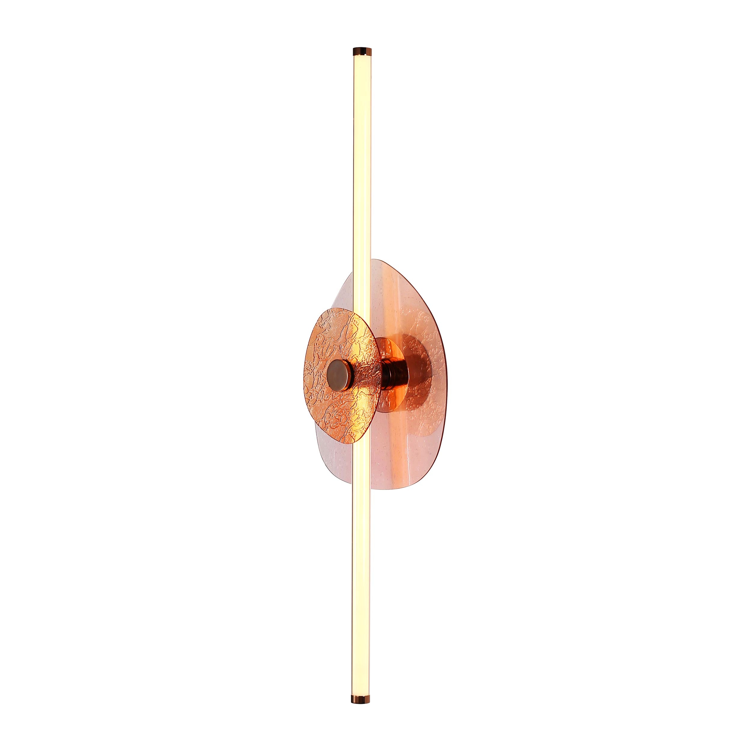 Yep by Golden Lighting Colorella LED Wall Sconce in Rose Gold with Pink and Orange Glass - - Golden Lighting