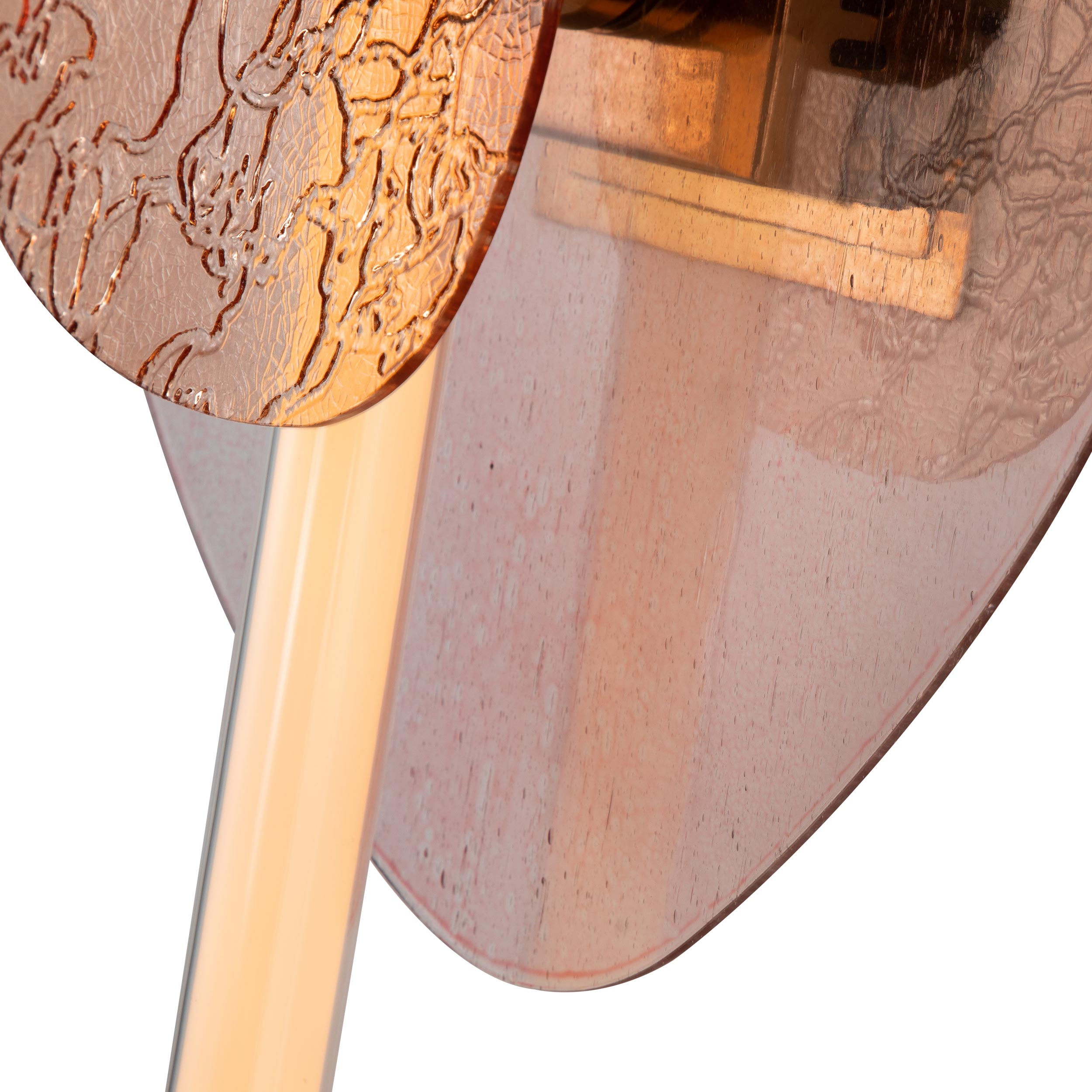 Yep by Golden Lighting Colorella LED Wall Sconce in Rose Gold with Pink and Orange Glass - - Golden Lighting