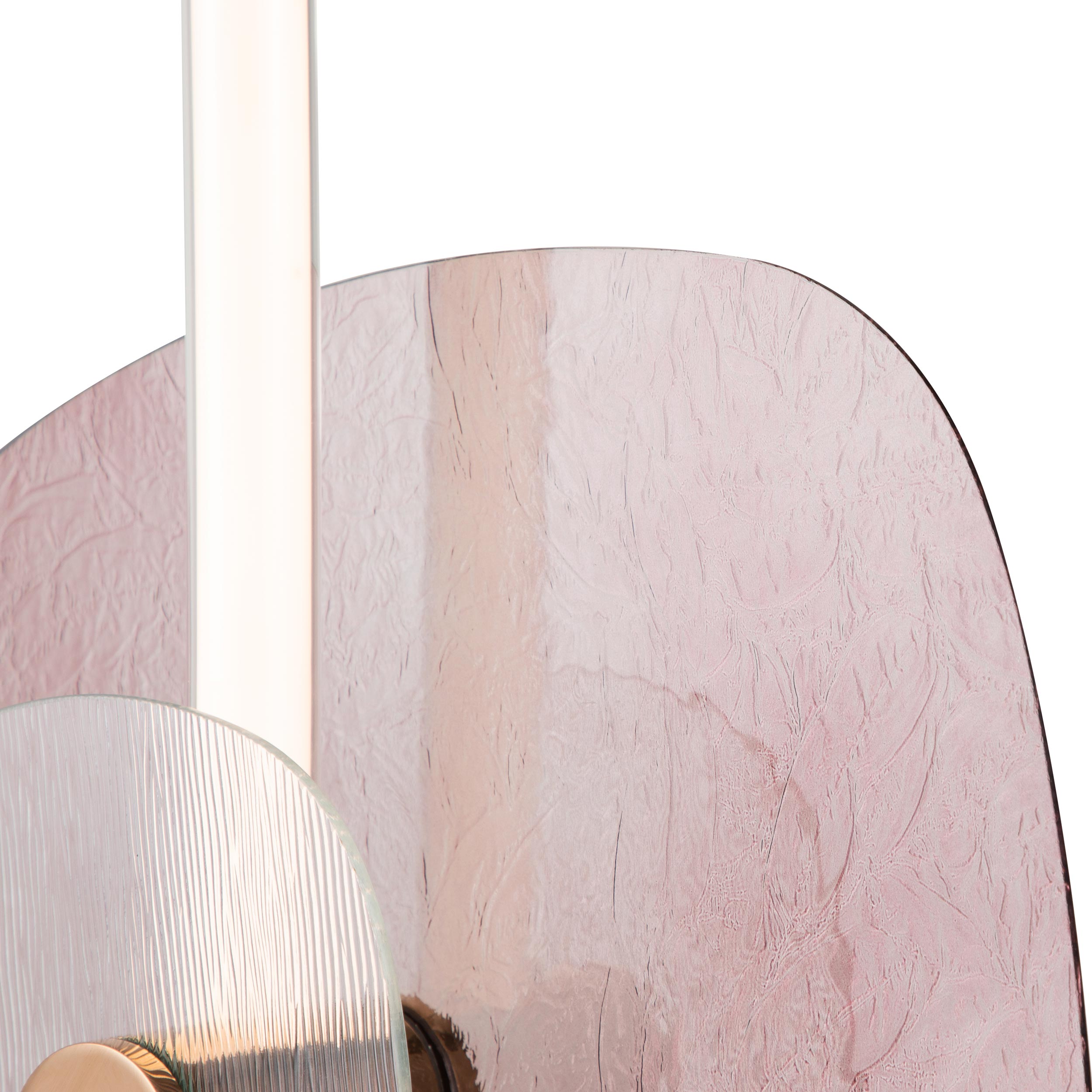 Yep by Golden Lighting Colorella LED Wall Sconce in Rose Gold with Purple and Clear Glass - - Golden Lighting