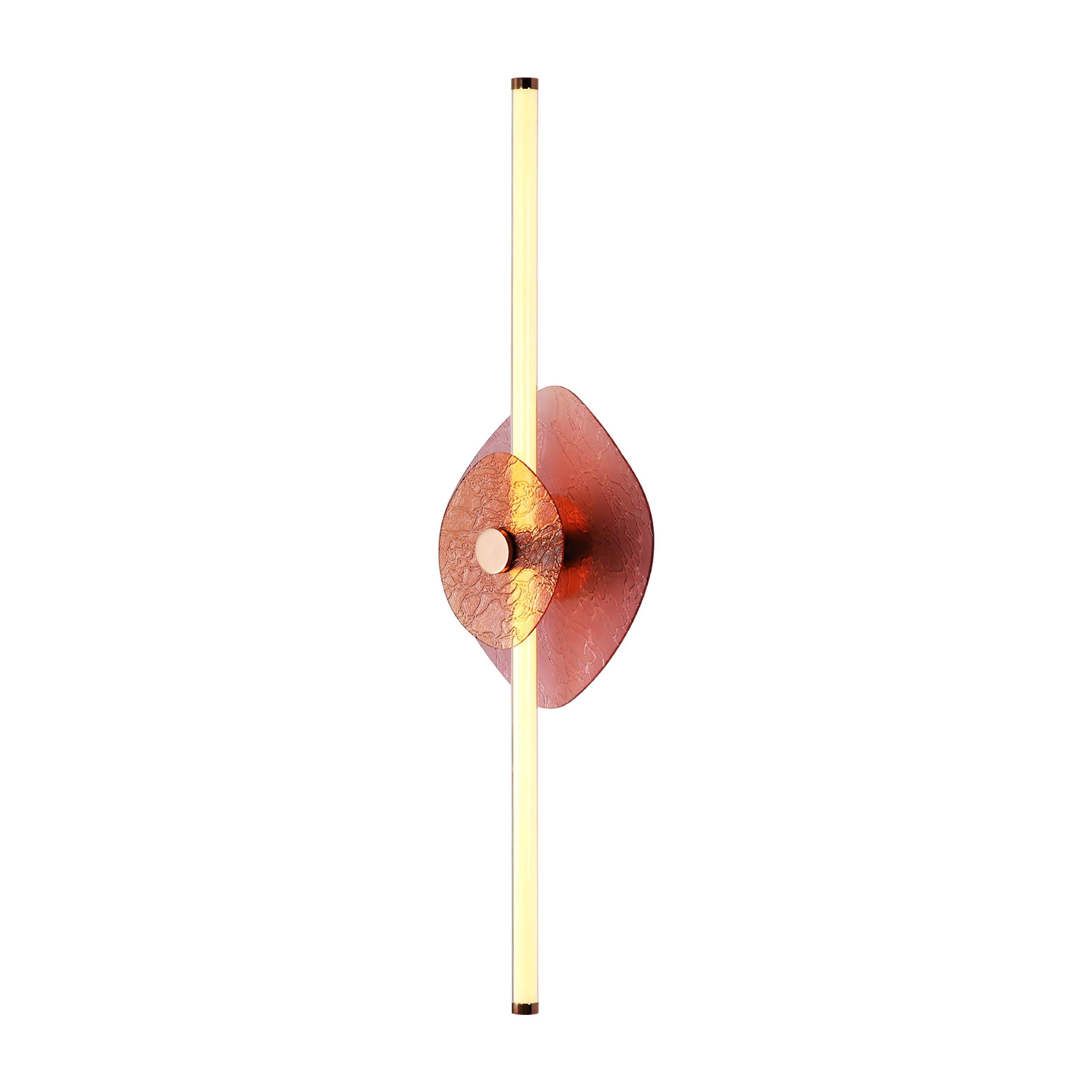 Yep by Golden Lighting Colorella LED Wall Sconce in Rose Gold with Purple and Orange Glass