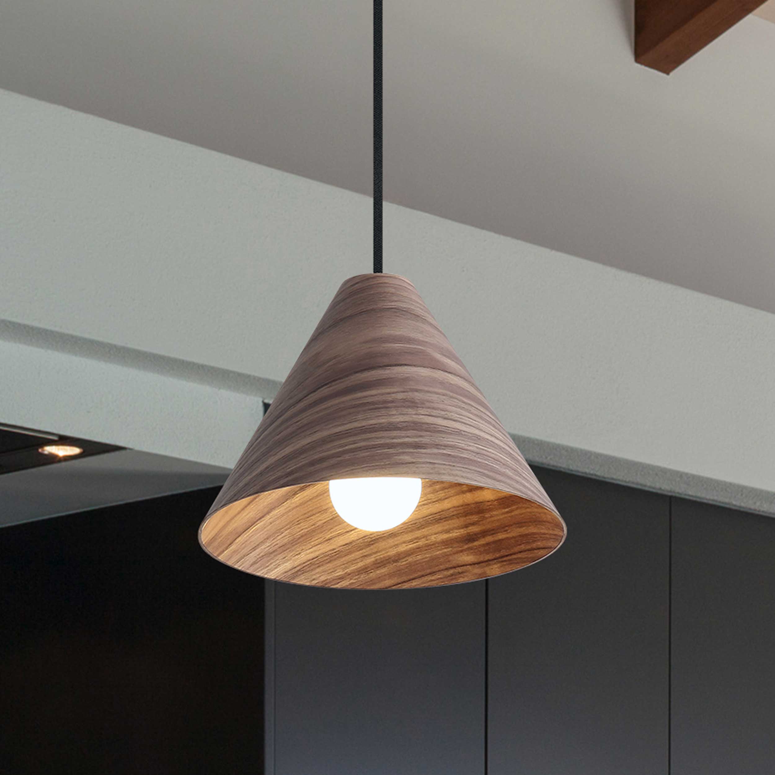 Golden Lighting Conique 1-light 10in Pendant in Dark Walnut - - Golden Lighting