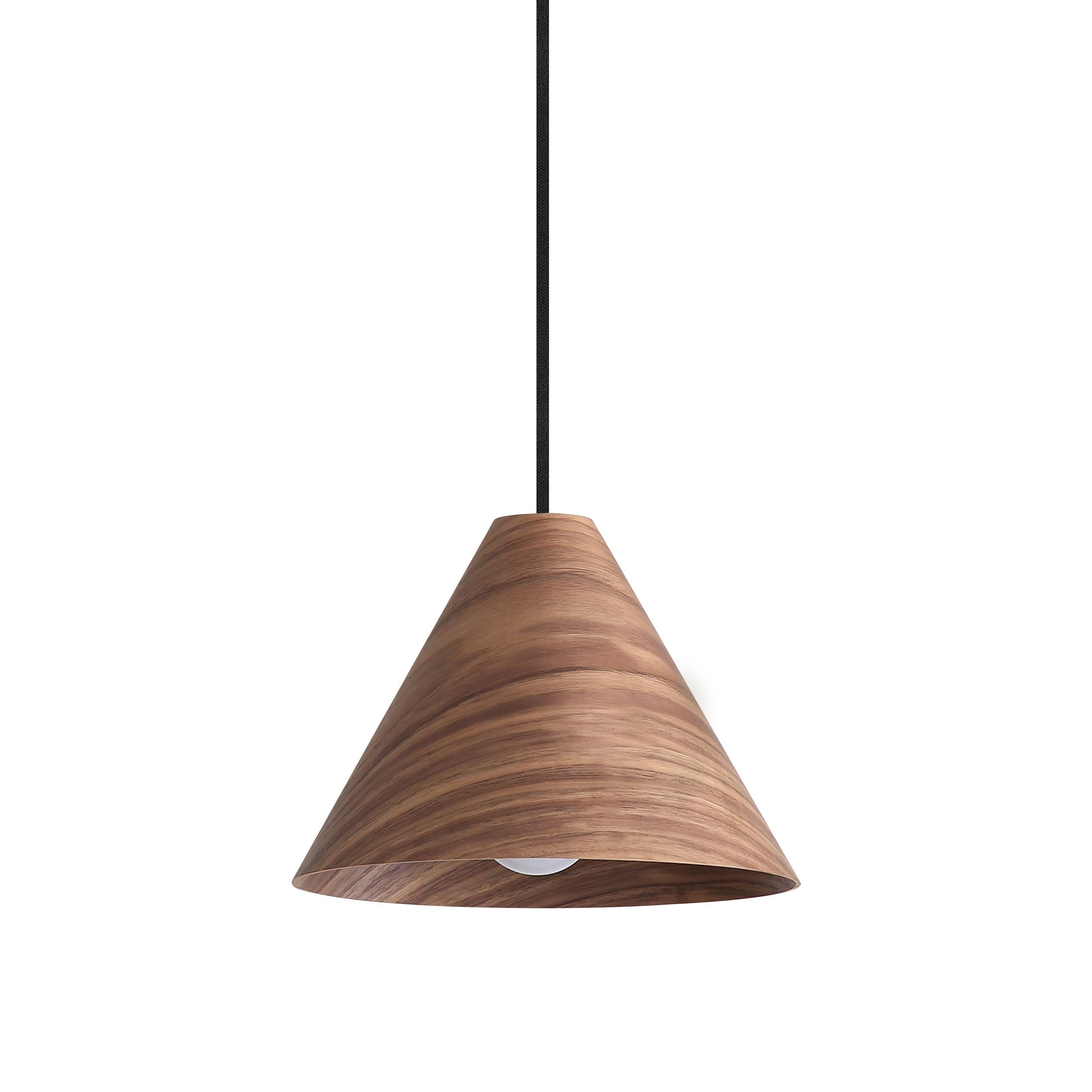 Conique 1-Light Mini Pendant in Dark Walnut - - Golden Lighting