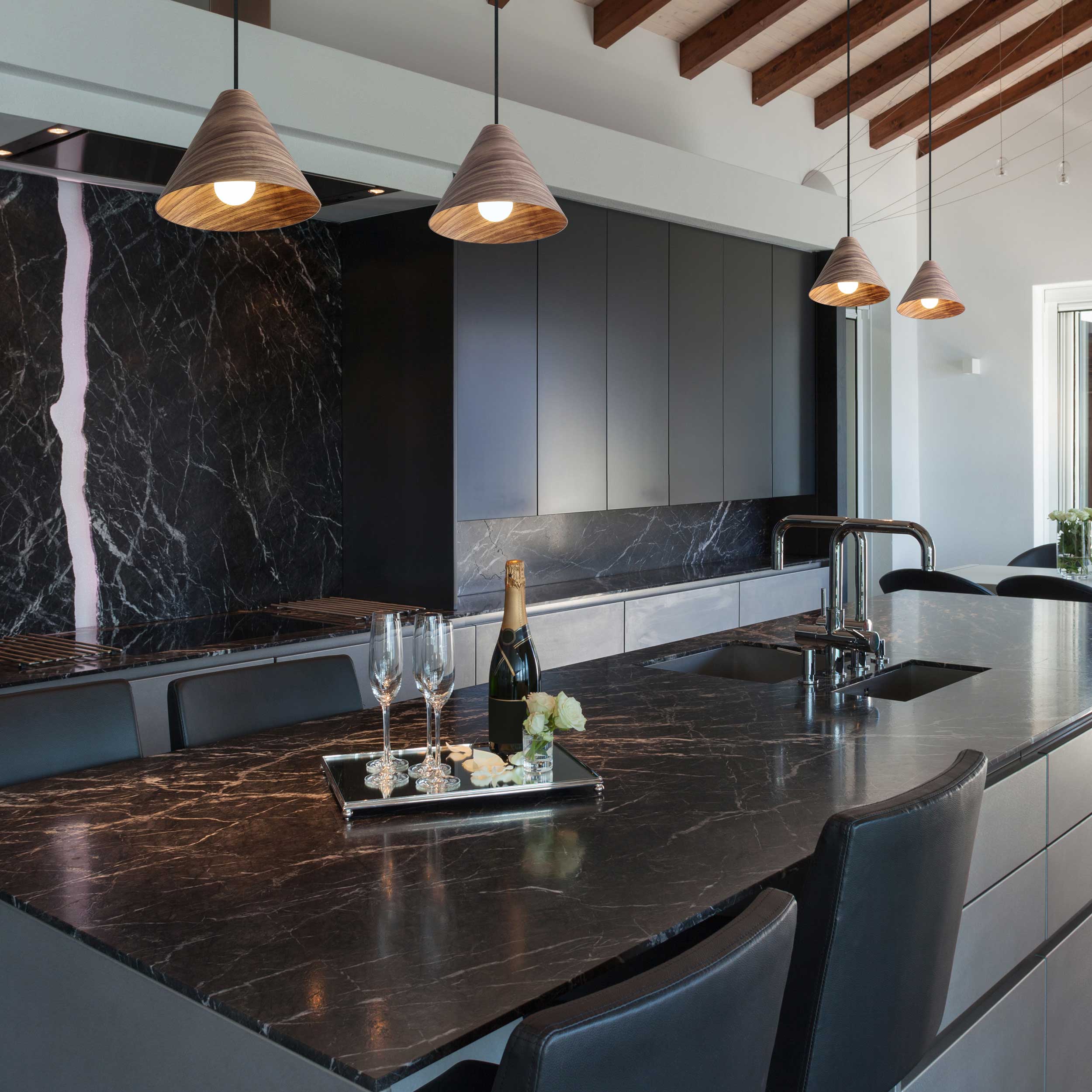Conique 1-Light Mini Pendant in Dark Walnut - Default Title - Golden Lighting