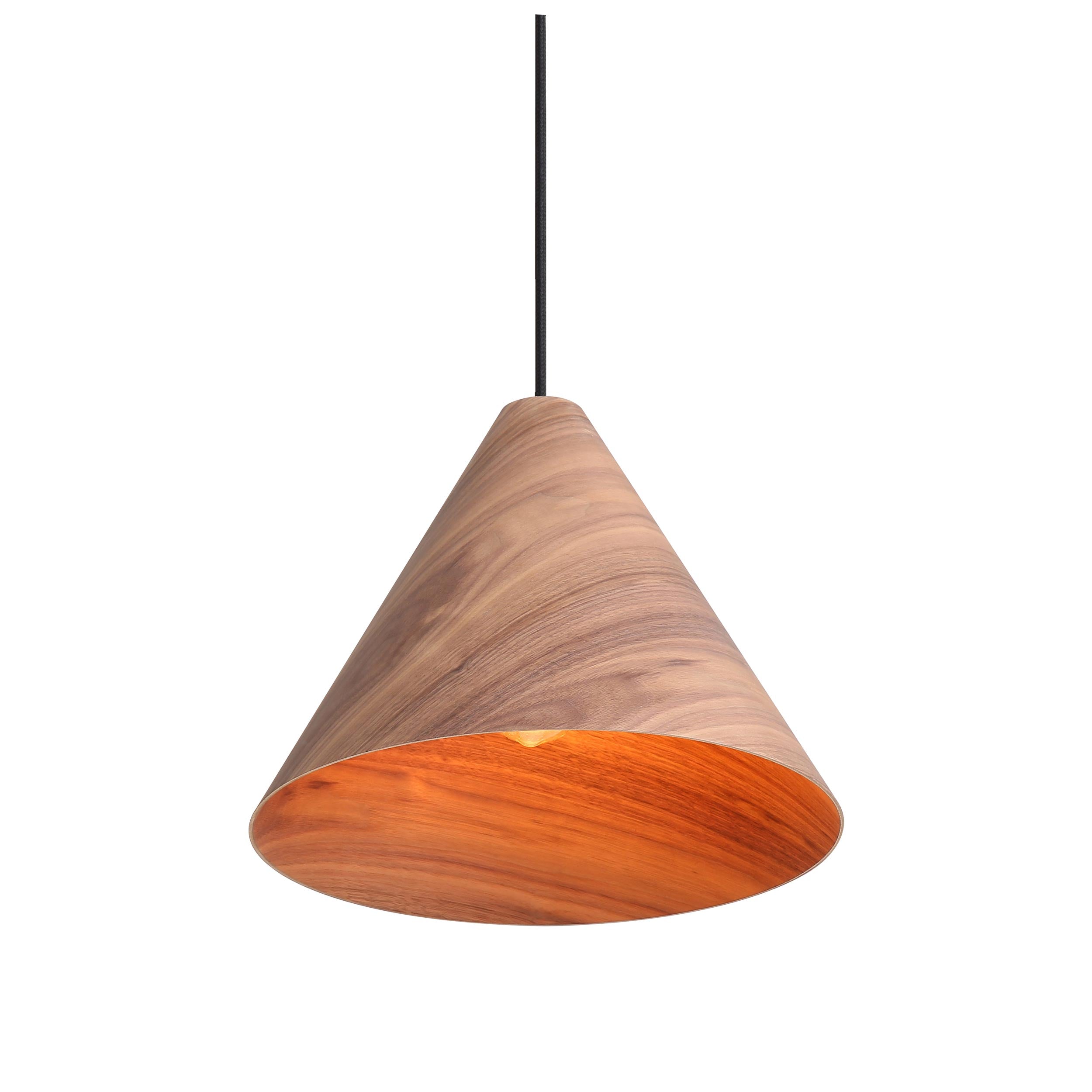 Conique 1-Light Pendant in Light Walnut - Default Title - Golden Lighting