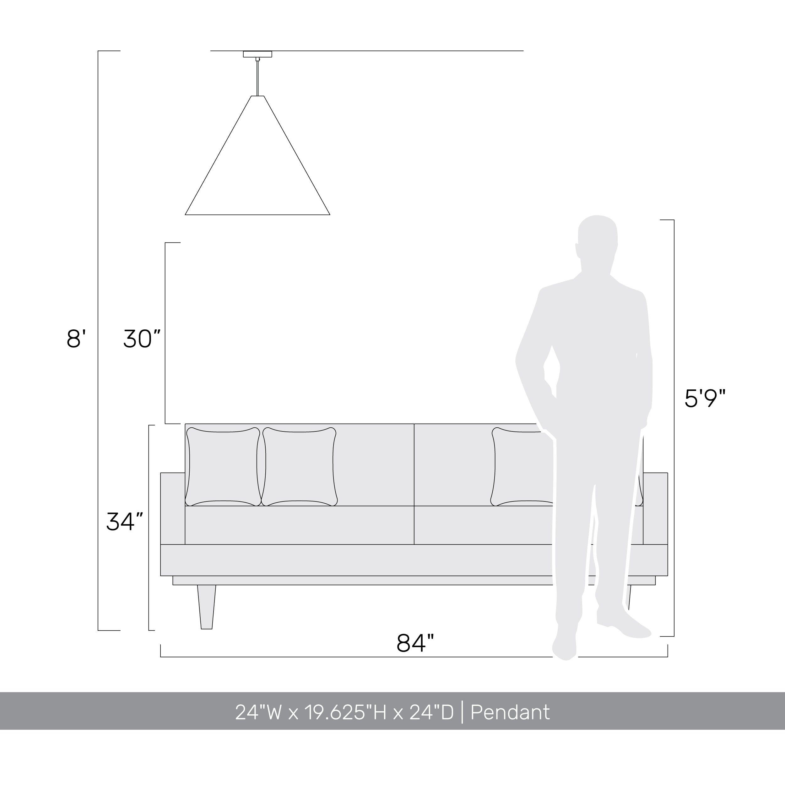 Golden Lighting Conique 3-light Pendant in Dark Walnut - - Golden Lighting