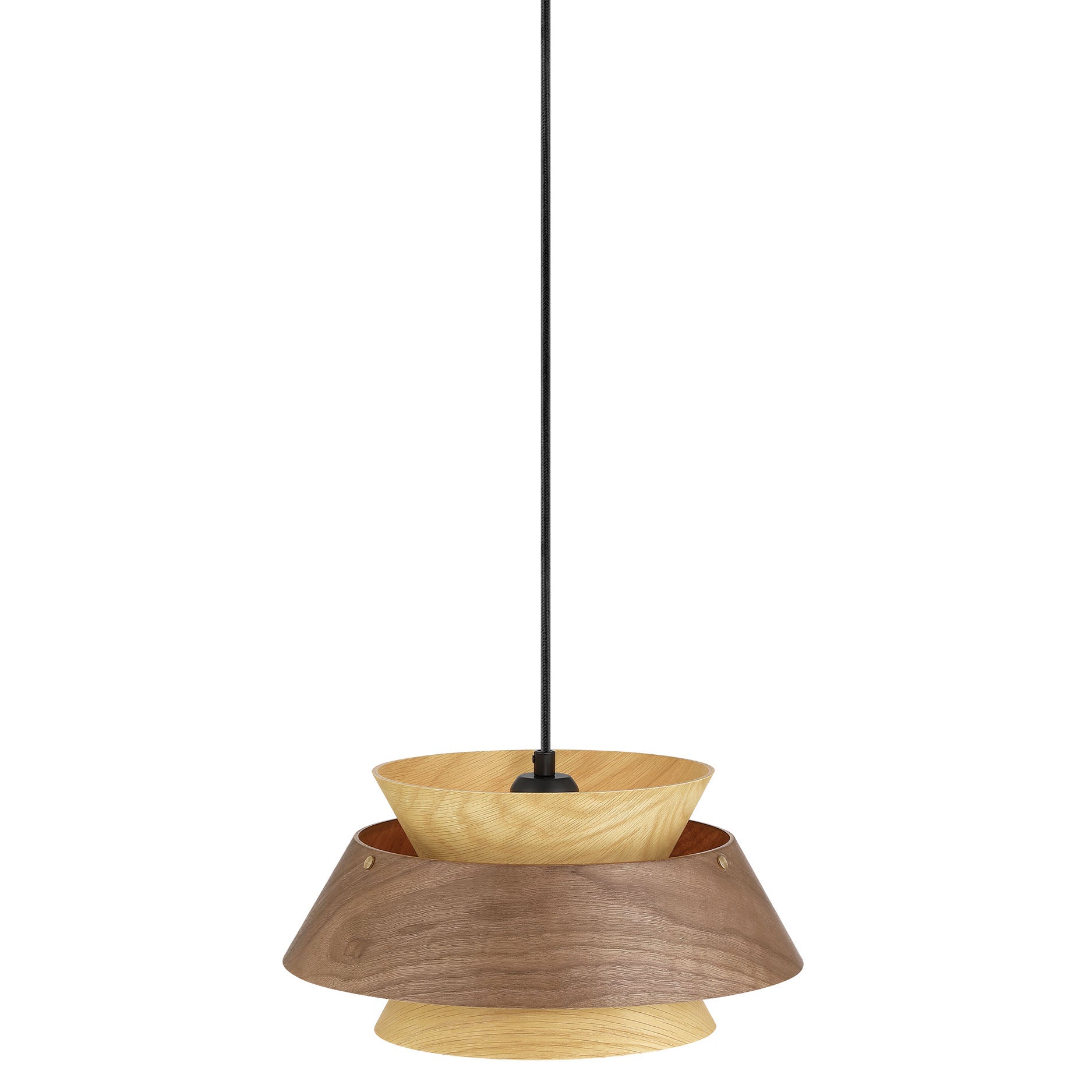 Golden Lighting Aalto 1-light 13" Pendant in Light and Dark Walnut - - Golden Lighting