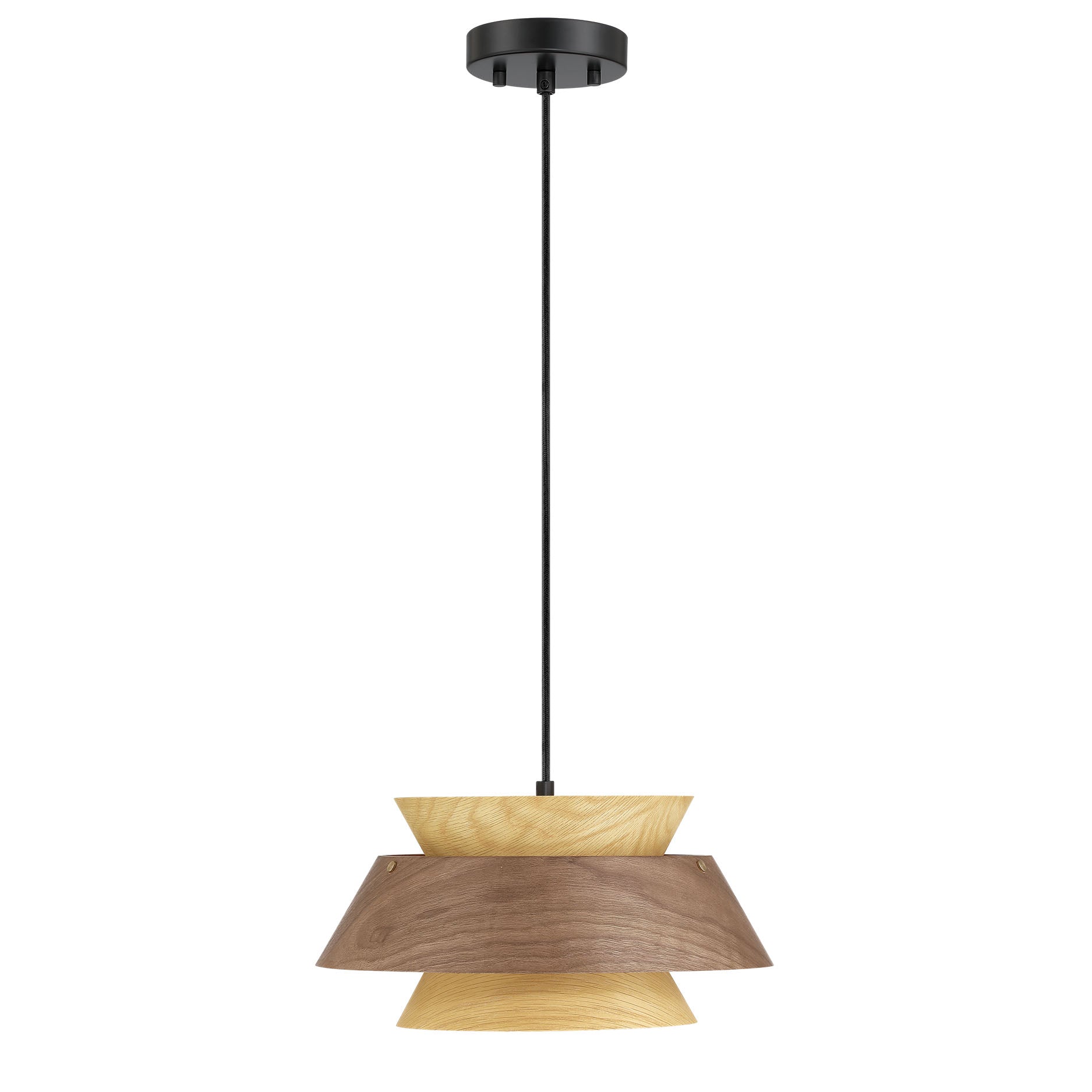Golden Lighting Aalto 1-light 13" Pendant in Light and Dark Walnut - - Golden Lighting