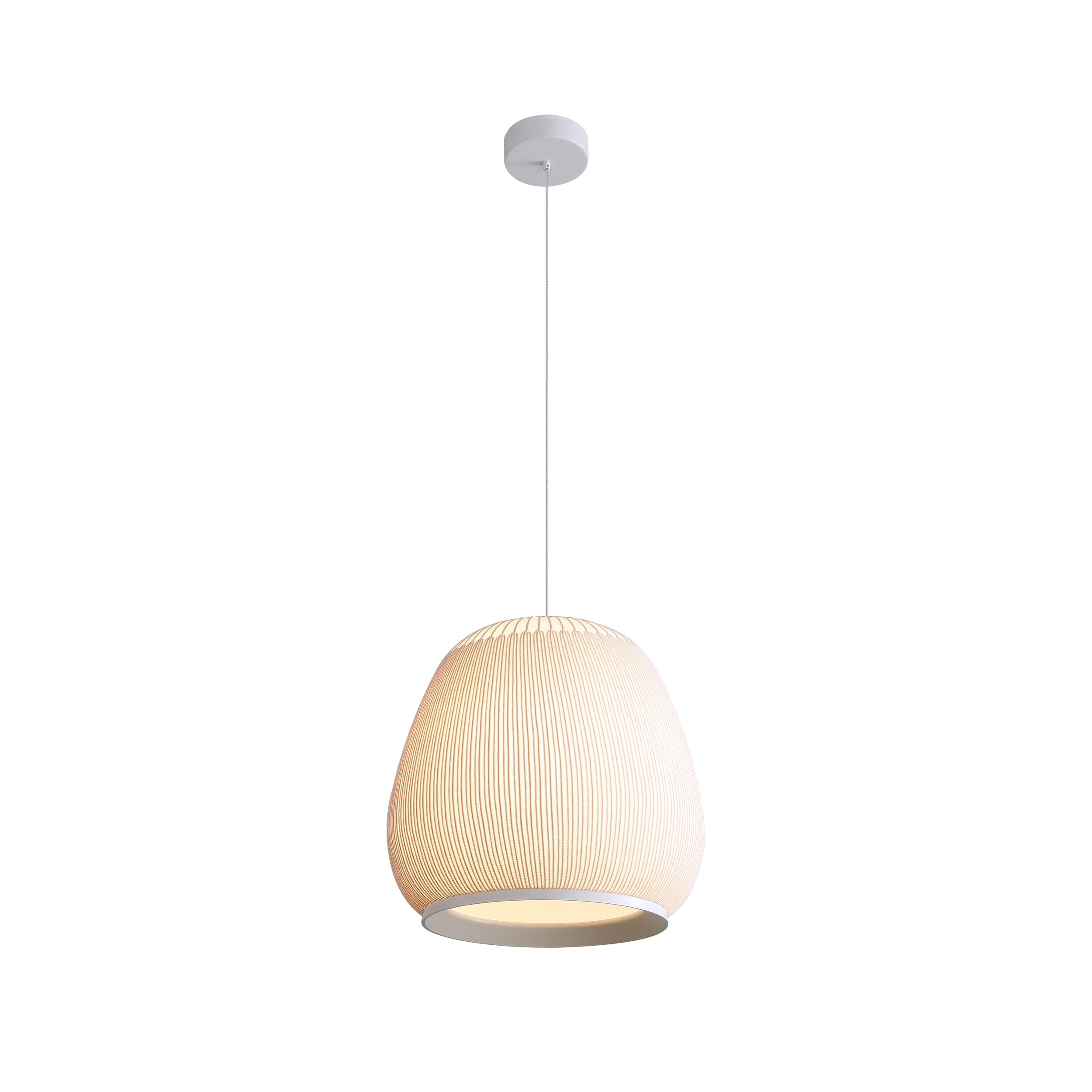 Golden Lighting Tela Integrated LED 18in Pendant in Sand Yellow - - Golden Lighting