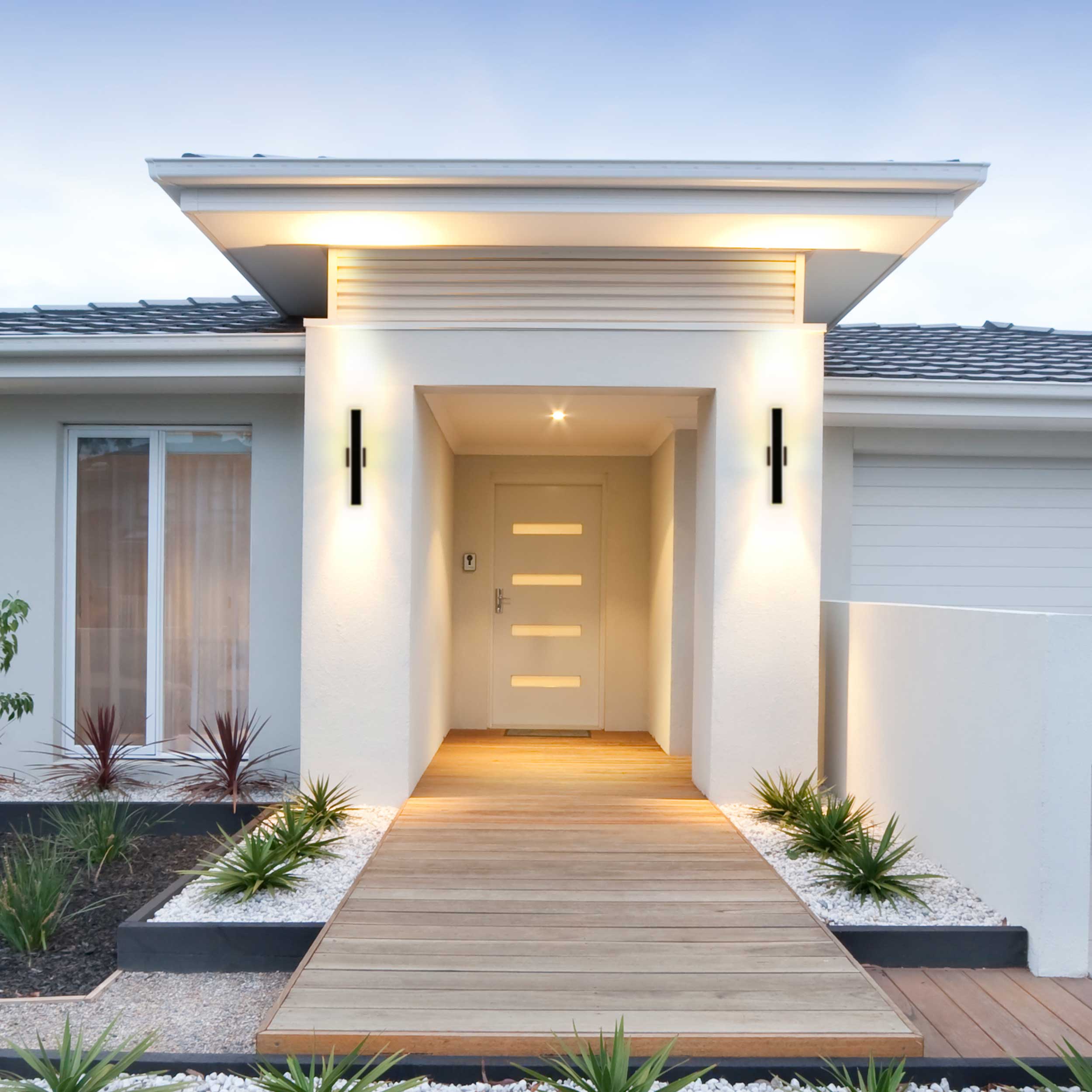 Golden Lighting Obsidian Integrated LED 24in Outdoor Wall in Sand Black