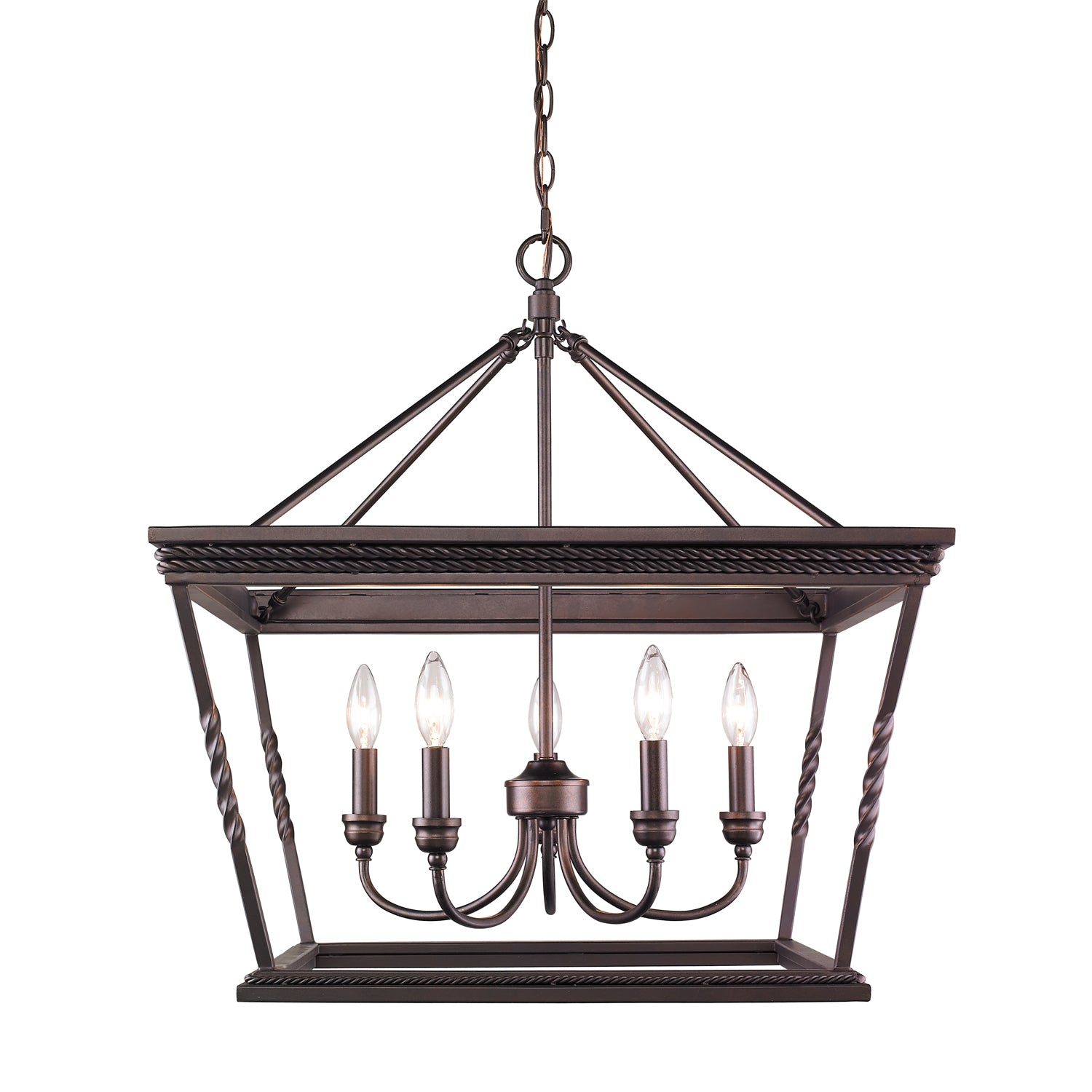 Davenport 5 Light Chandelier in Etruscan Bronze - - Golden Lighting