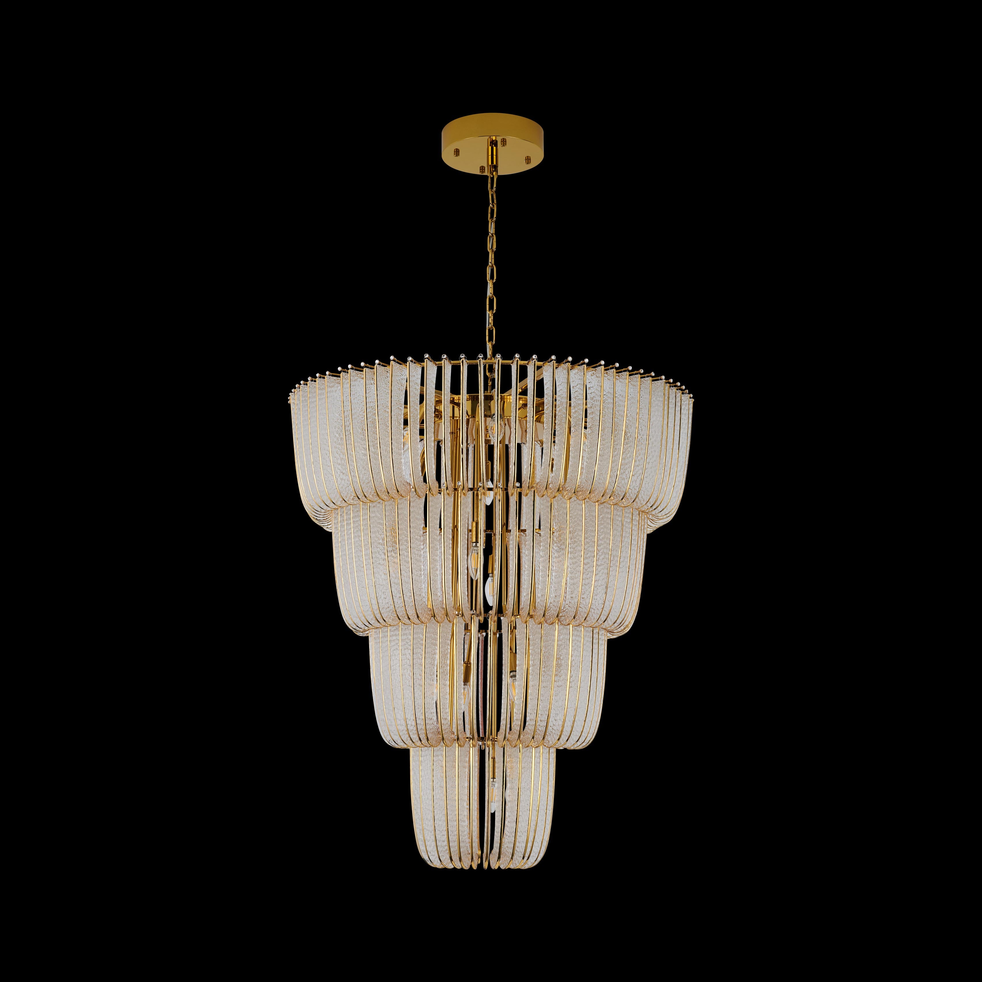 Shahi 4 Tier - 29-Light Chandelier in Titanium Gold - - Golden Lighting