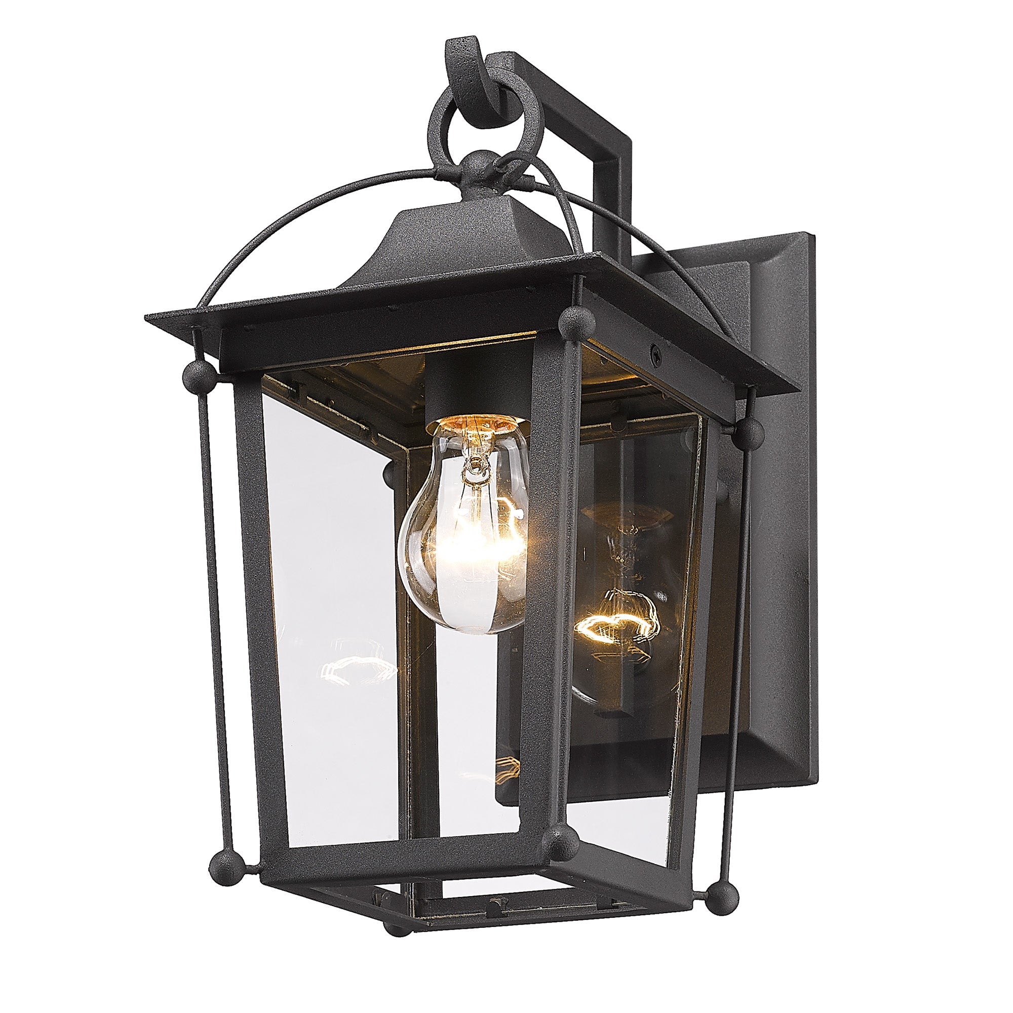 Brigham 1-light Outdoor Wall in Natural Black - - Golden Lighting