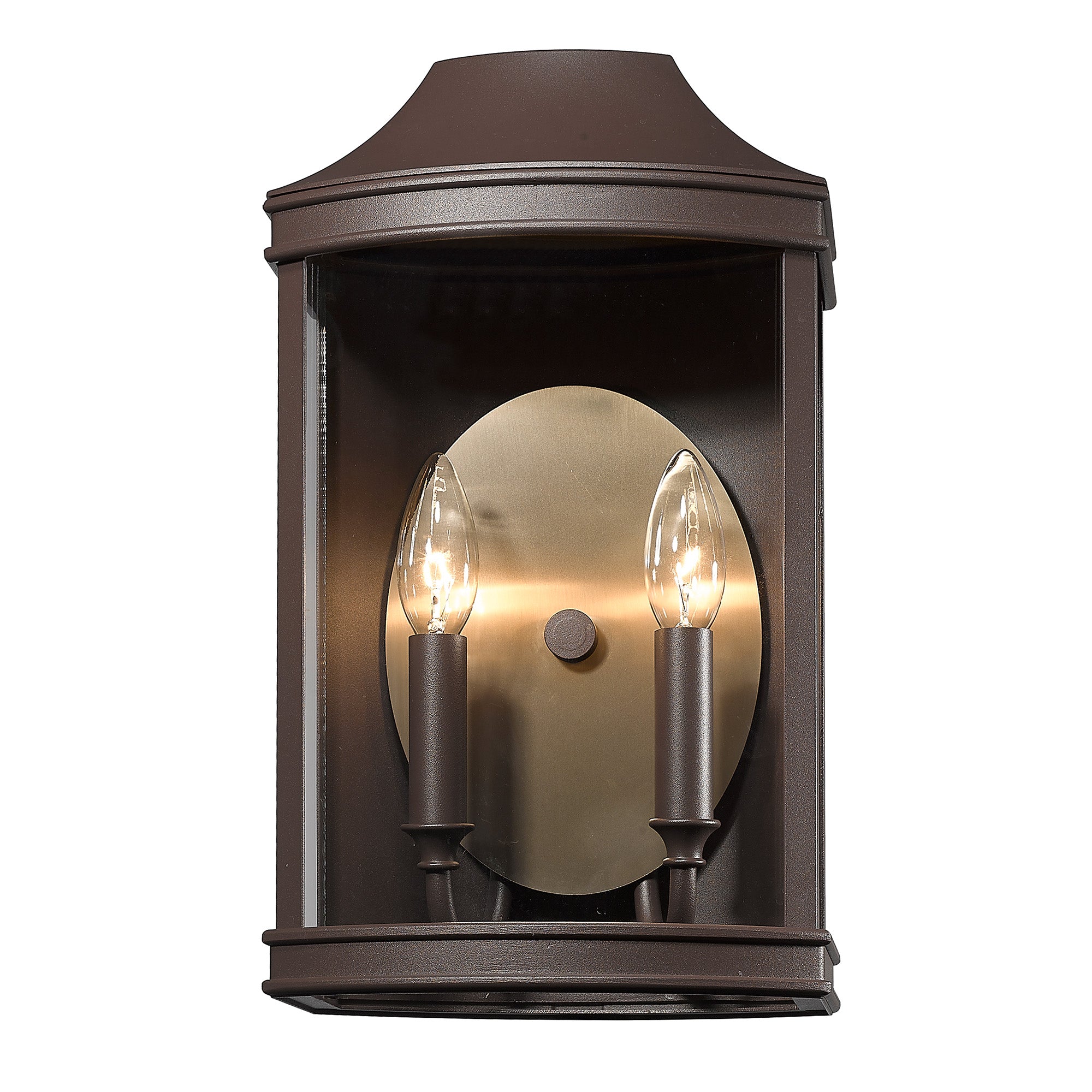 Cohen 2-light Outdoor Wall in Textured Bronze and Brushed Champagne Brass
