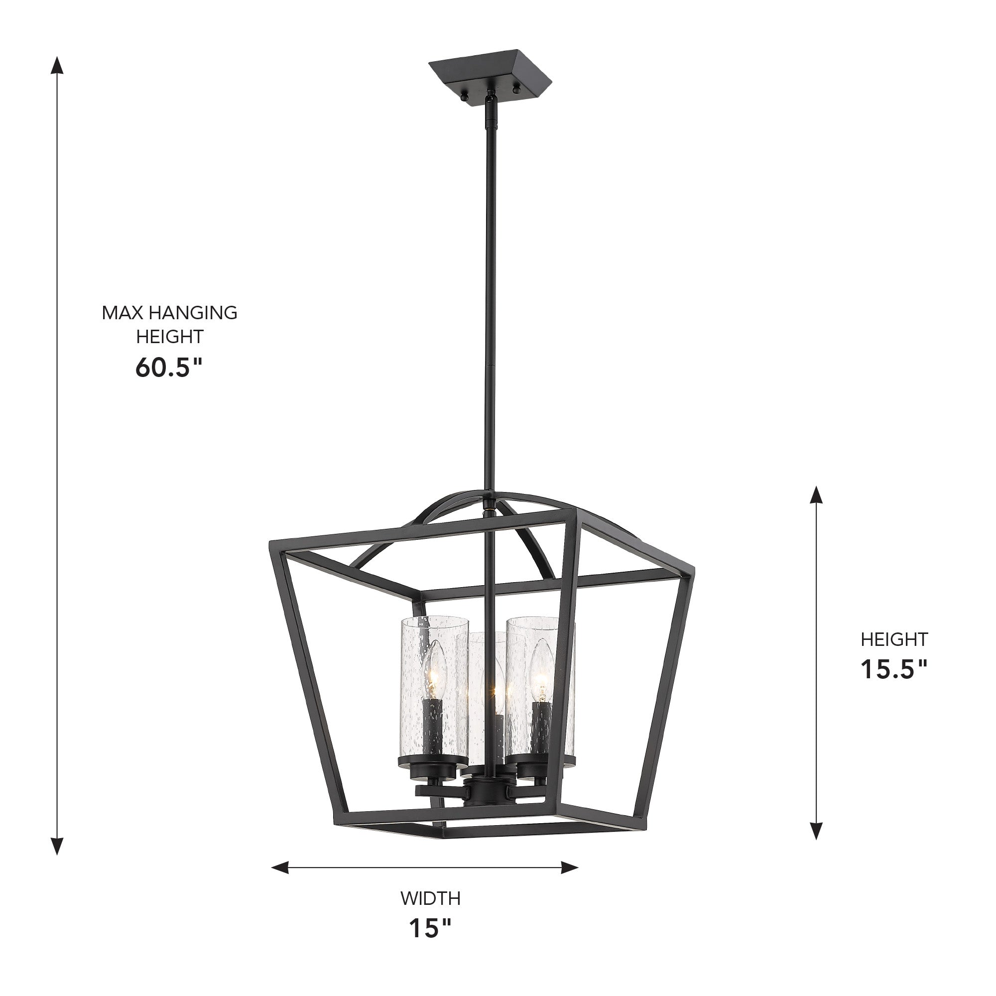 Golden Lighting Mercer 3-light Pendant in Matte Black - - Golden Lighting