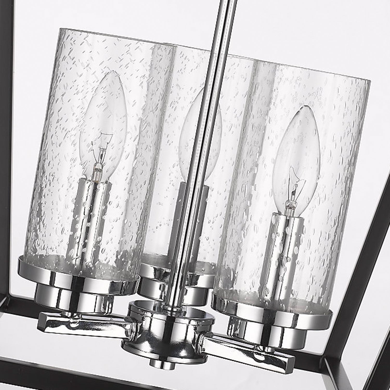 Golden Lighting Mercer 3-light Pendant in Matte Black and Chrome Accents - - Golden Lighting
