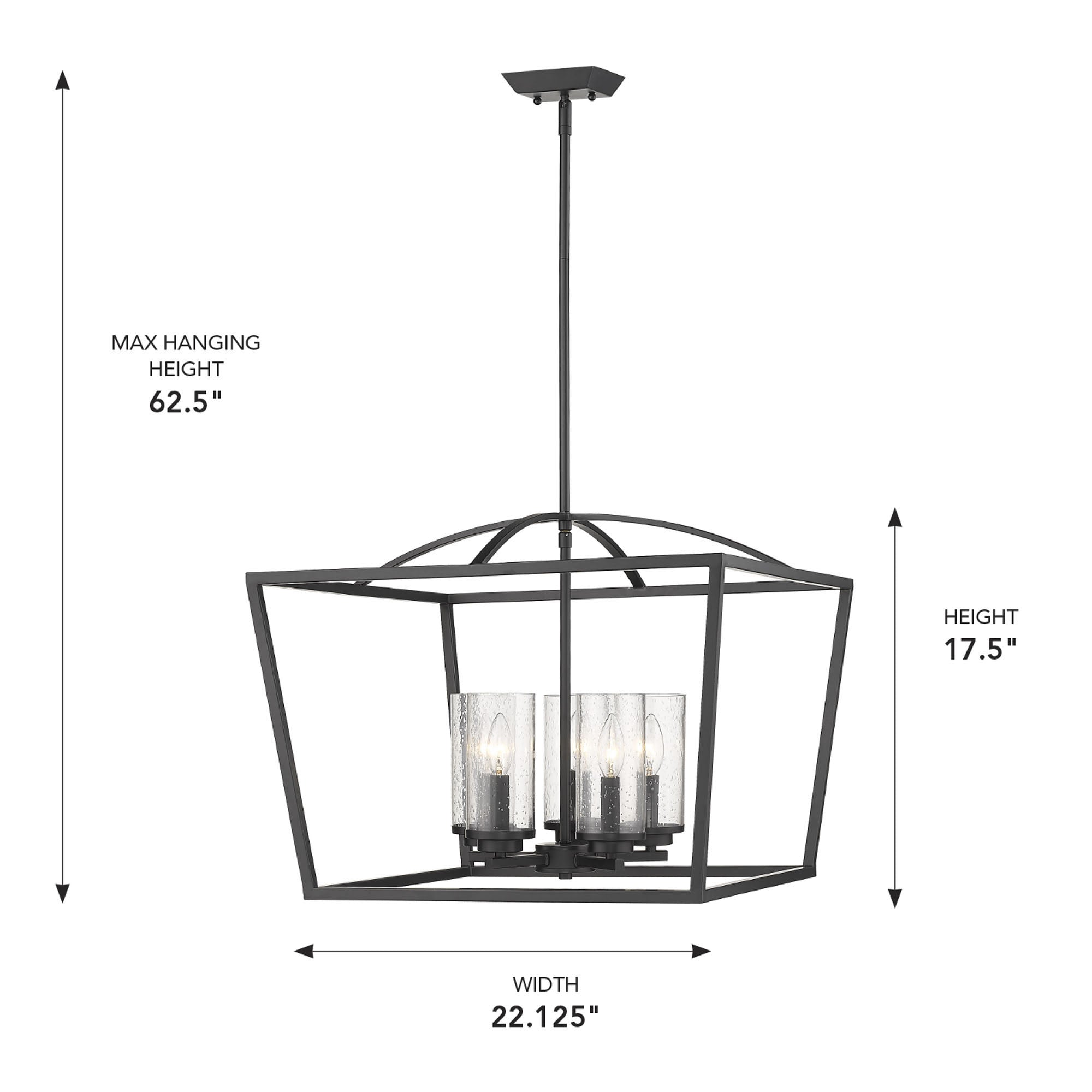 Golden Lighting Mercer 5-light Chandelier in Matte Black - - Golden Lighting