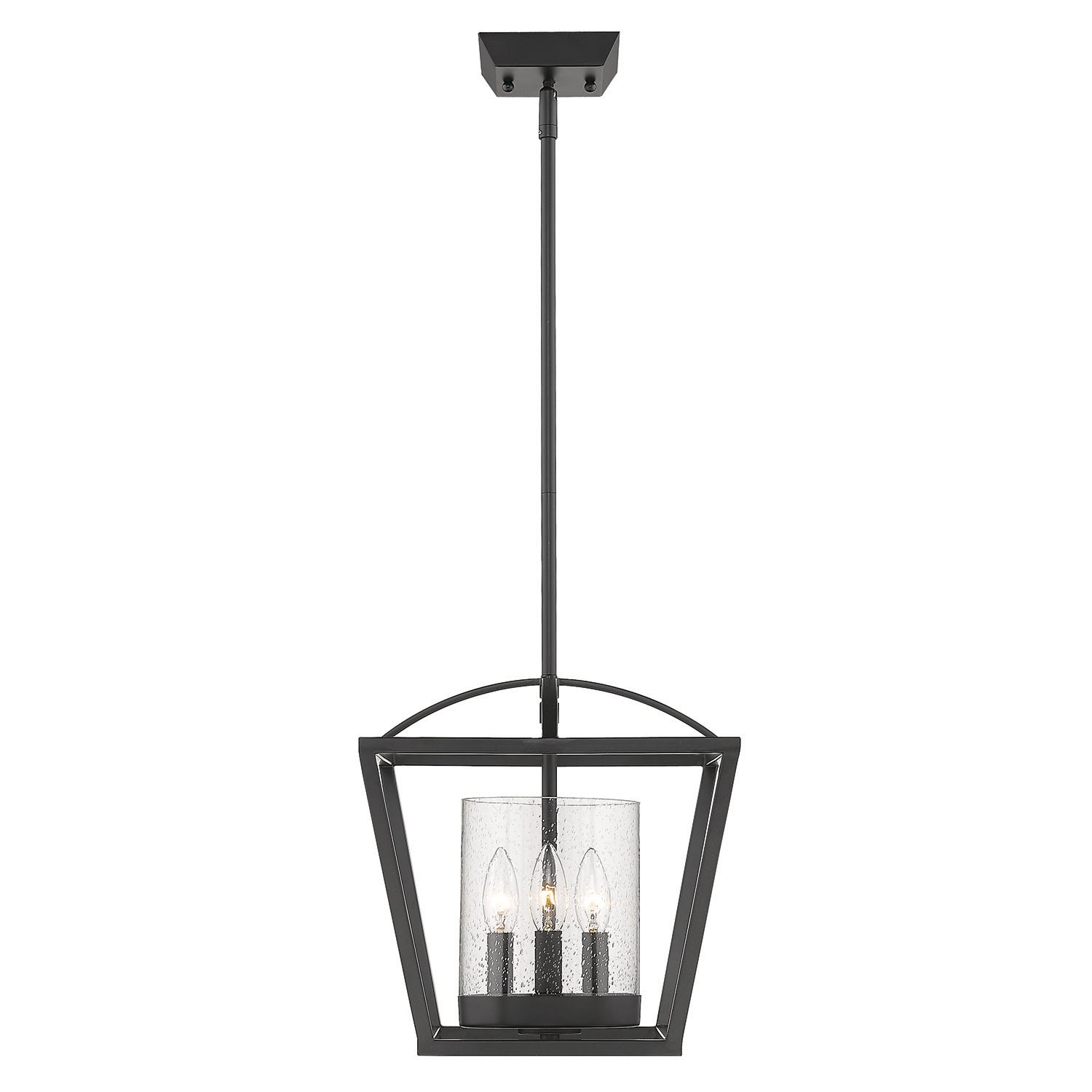 Golden Lighting Mercer 3-light Chandelier in Matte Black