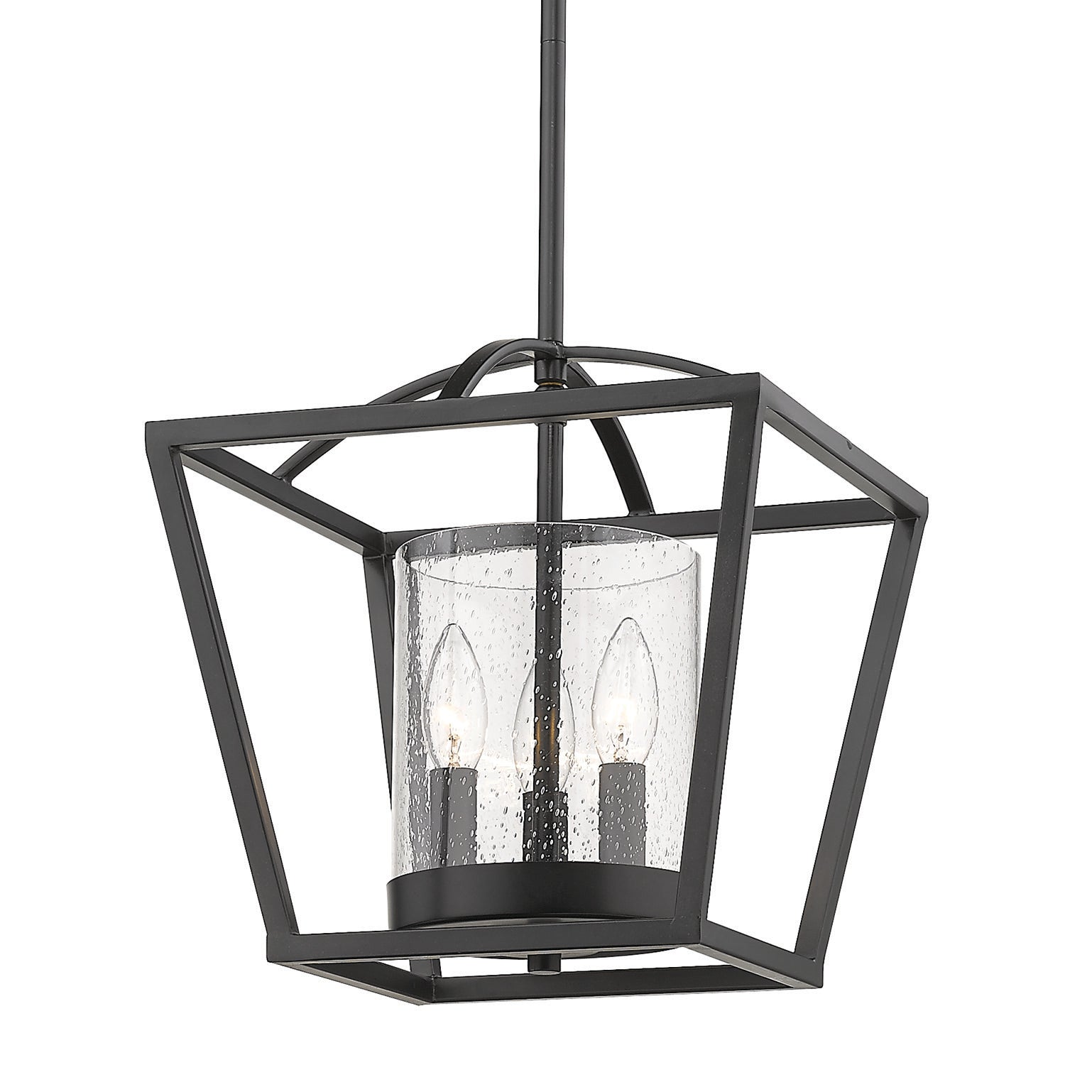 Golden Lighting Mercer 3-light Semi-Flush Mount in Matte Black - - Golden Lighting