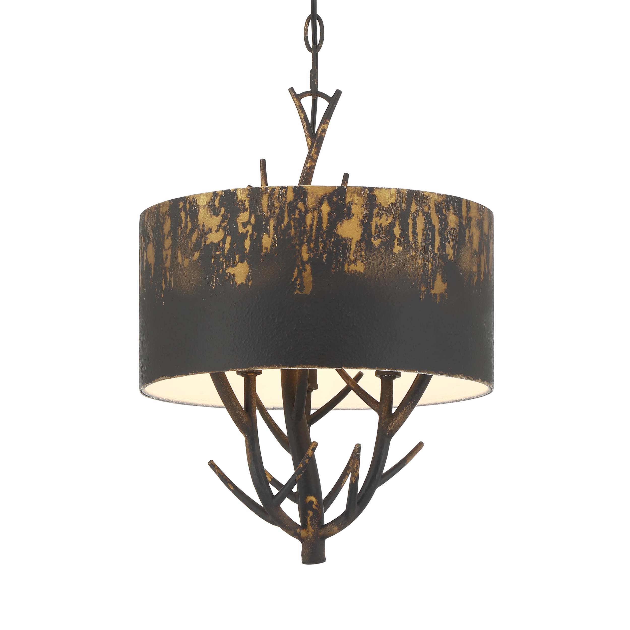 Arboreal 3-light Pendant in Antique Black Iron