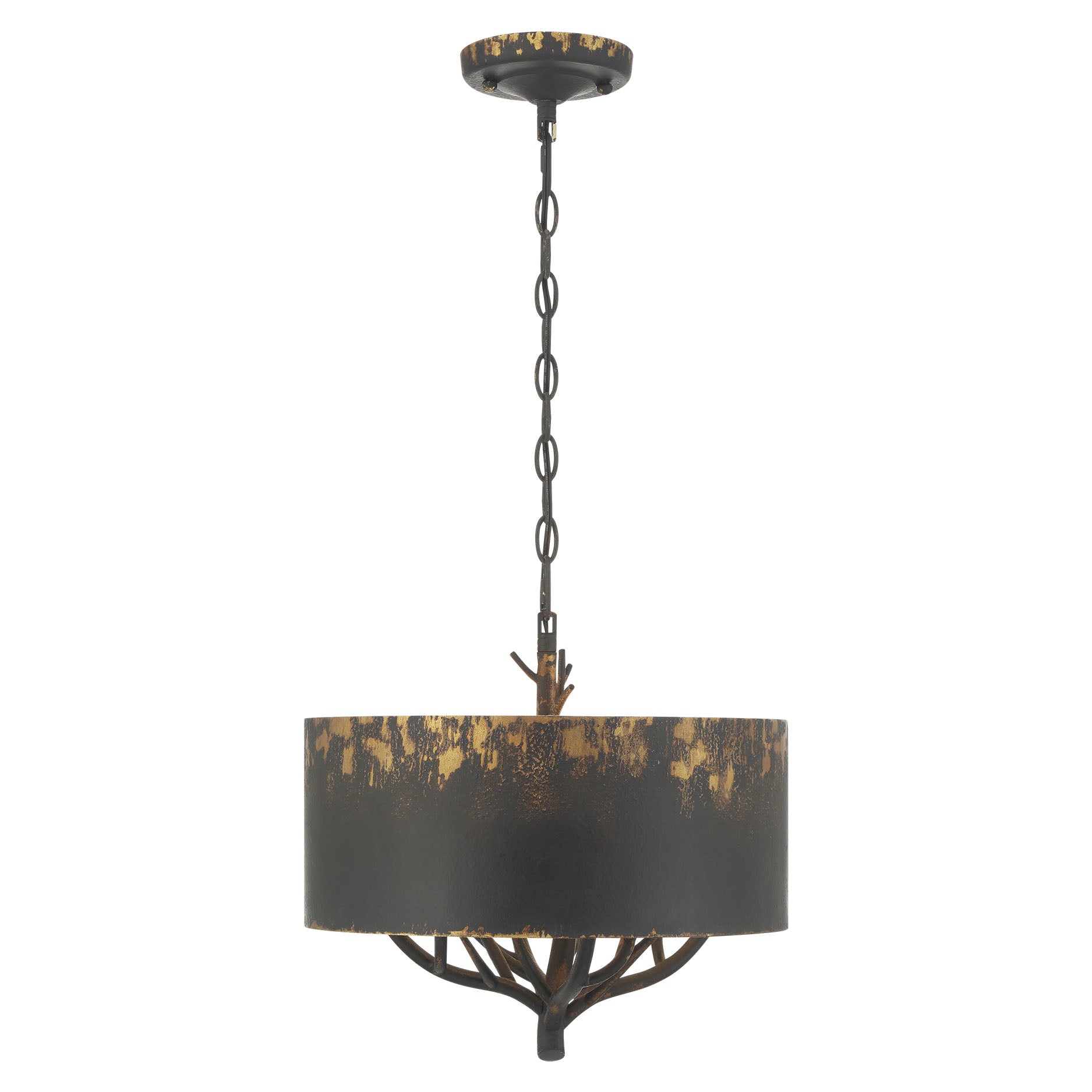 Arboreal 4-light Pendant in Antique Black Iron