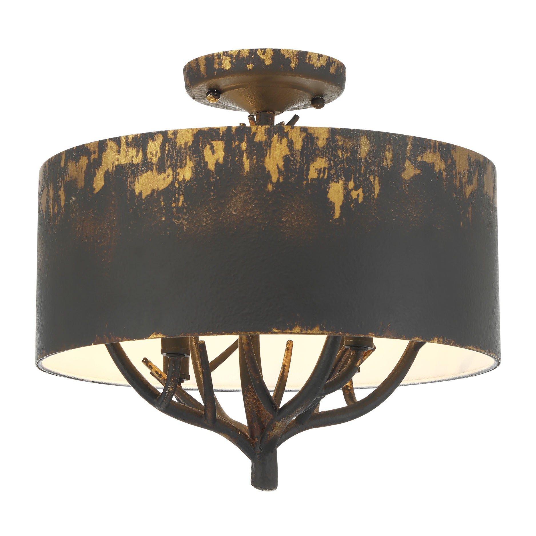 Arboreal 4-light Semi-Flush Mount in Antique Black Iron