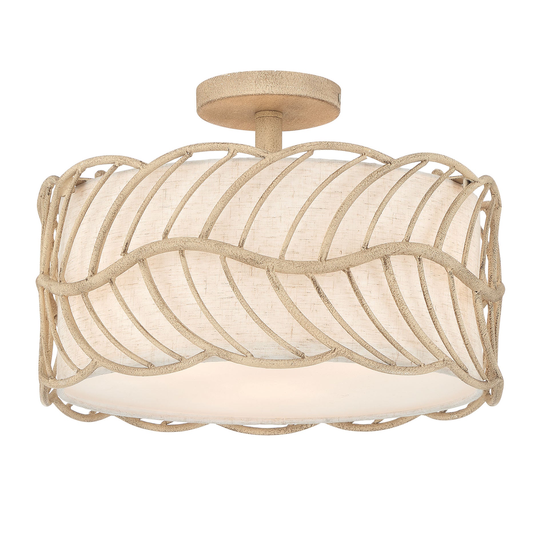 Simbolo 3-light Semi-Flush Mount in Almond