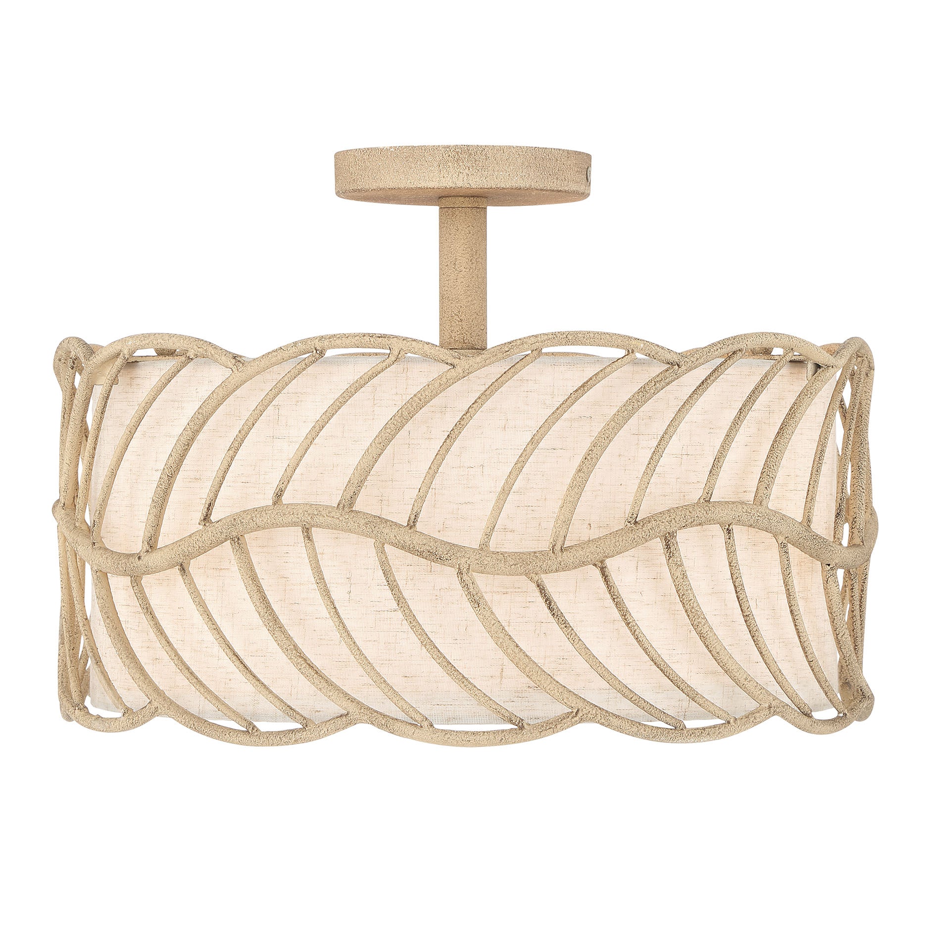 Simbolo 3-light Semi-Flush Mount in Almond