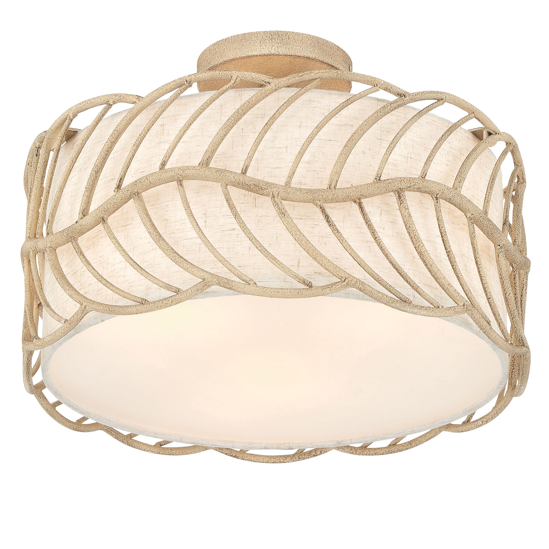 Simbolo 3-light Semi-Flush Mount in Almond