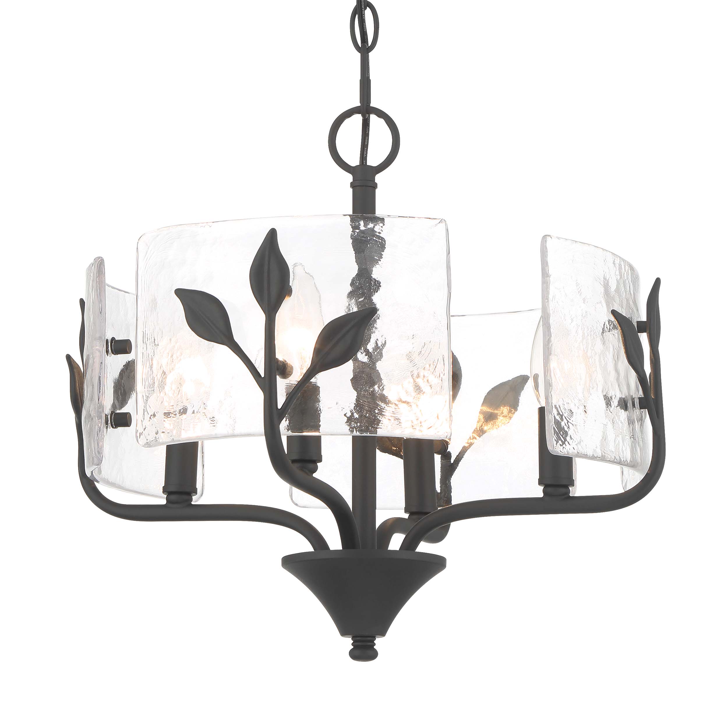Wry Lighting Bloem 4-light Pendant in Natural Black - - Golden Lighting