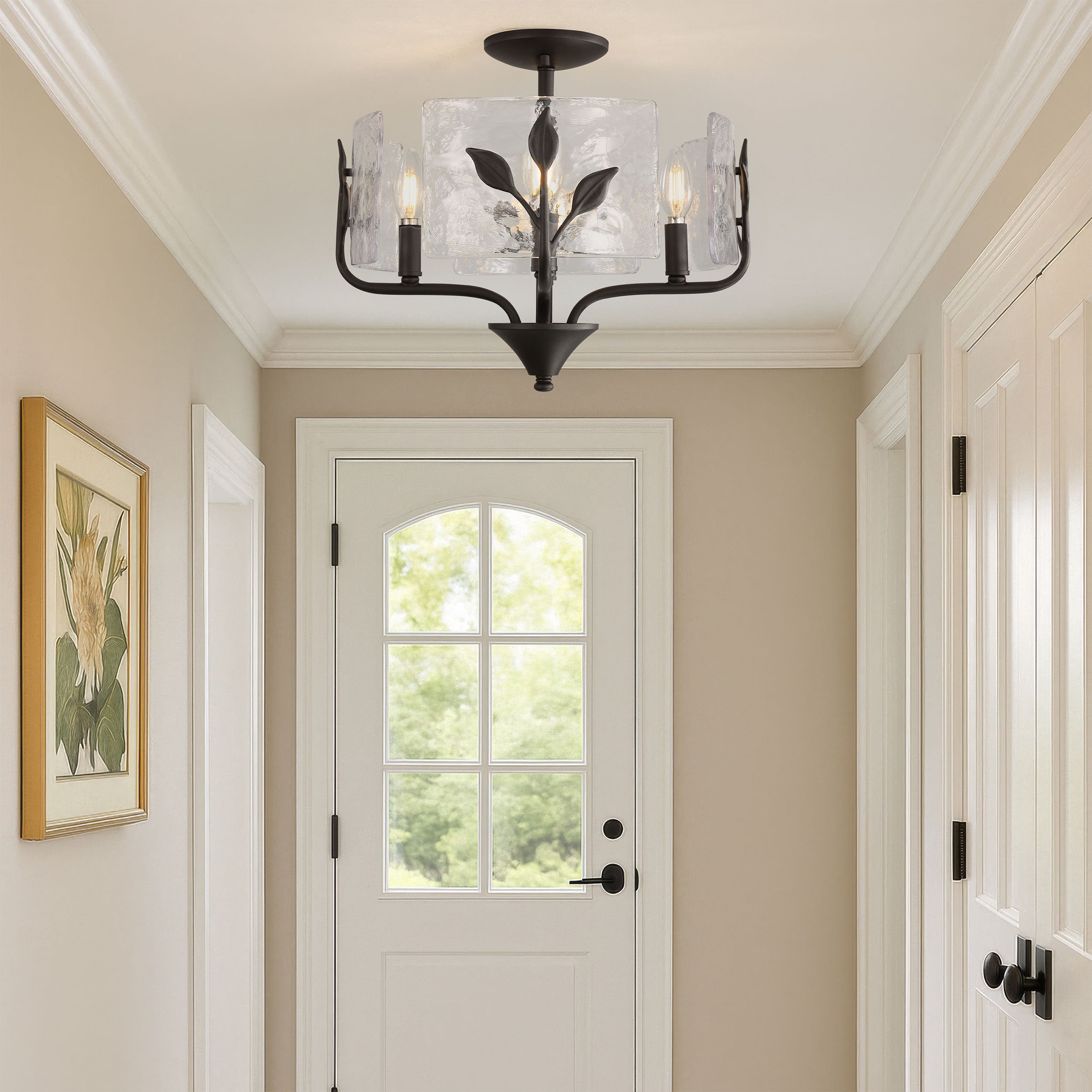 Wry Lighting Bloem 4-light Semi-Flush Mount in Natural Black - Default Title - Golden Lighting