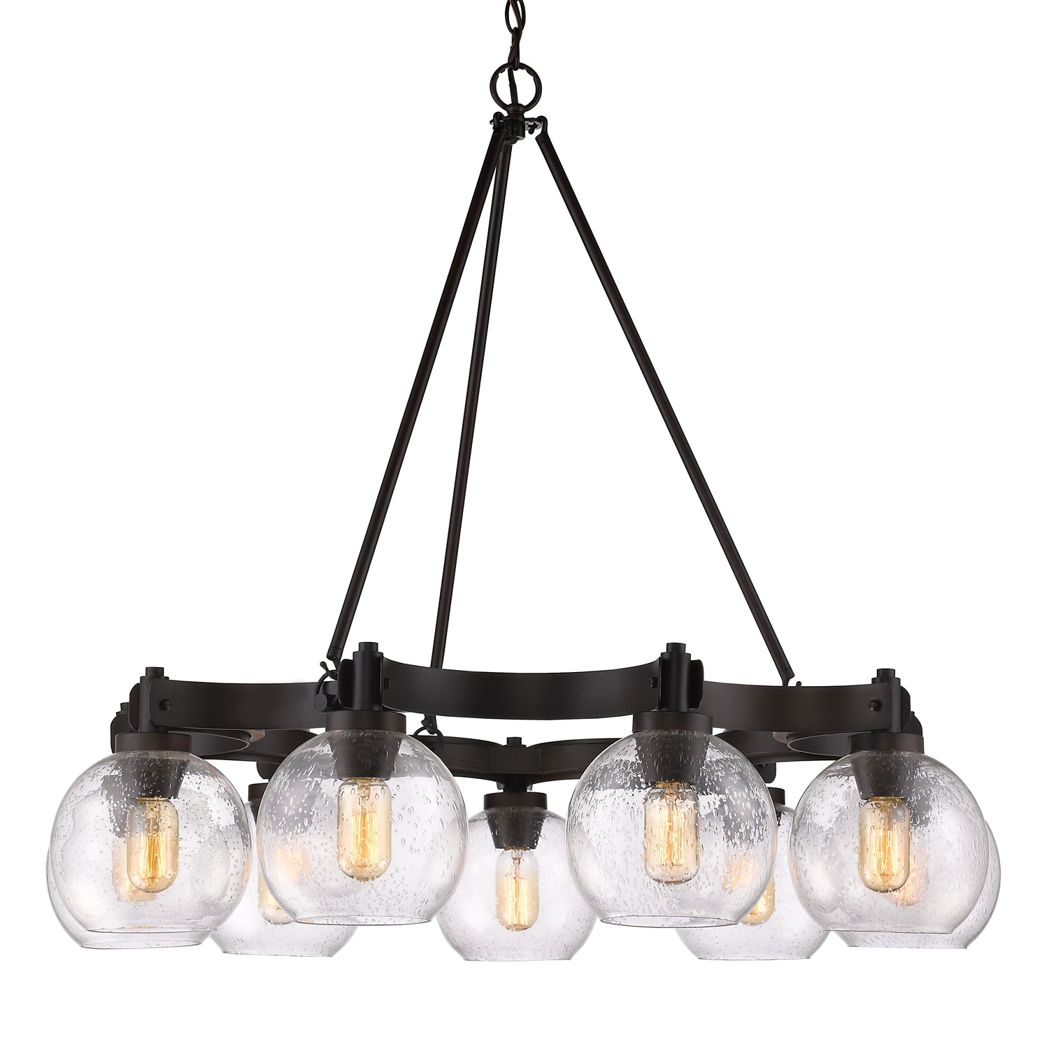 Golden Lighting Galveston 9-light Chandelier in Rubbed Bronze - - Golden Lighting