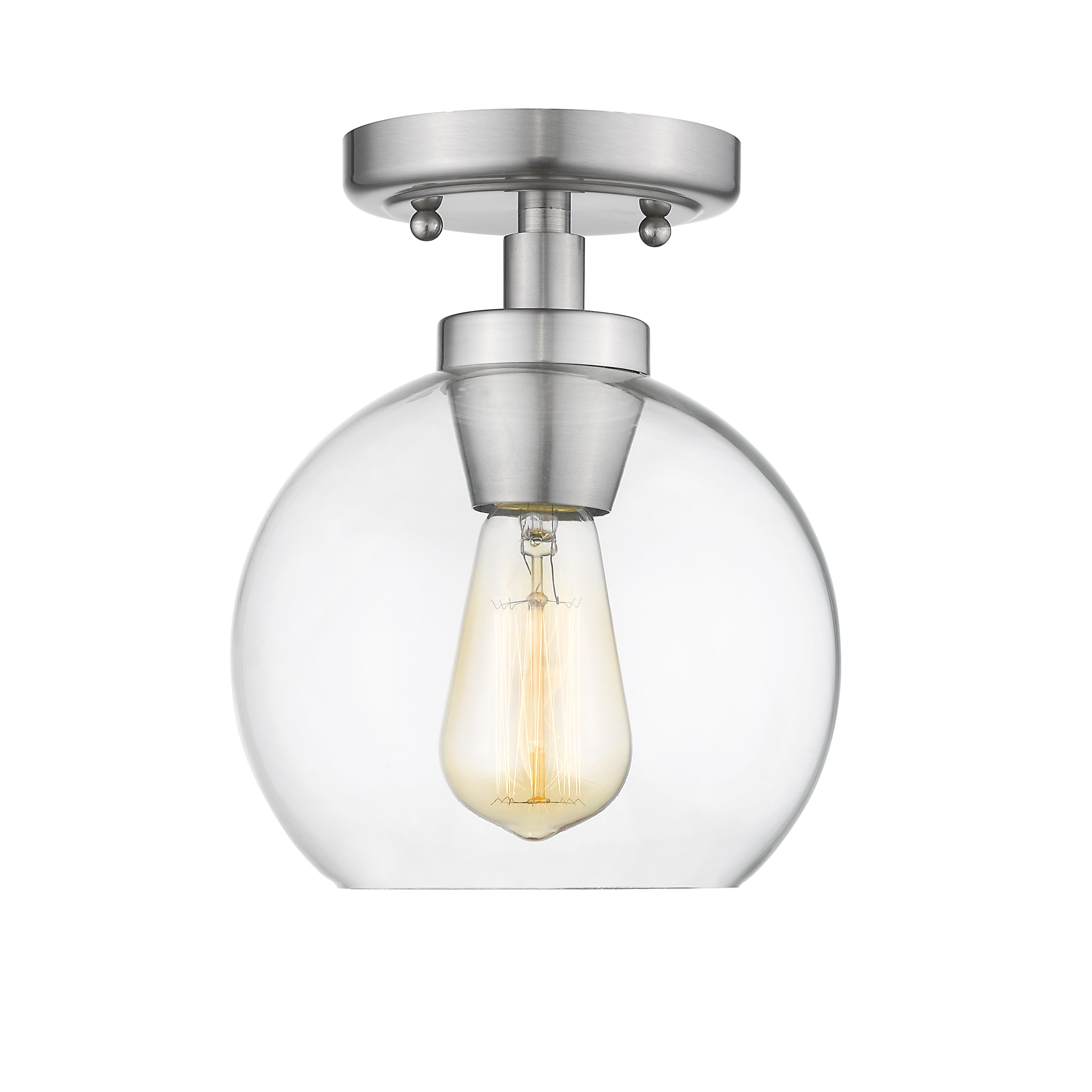 Galveston Flush Mount in Pewter with Clear Glass - - Golden Lighting