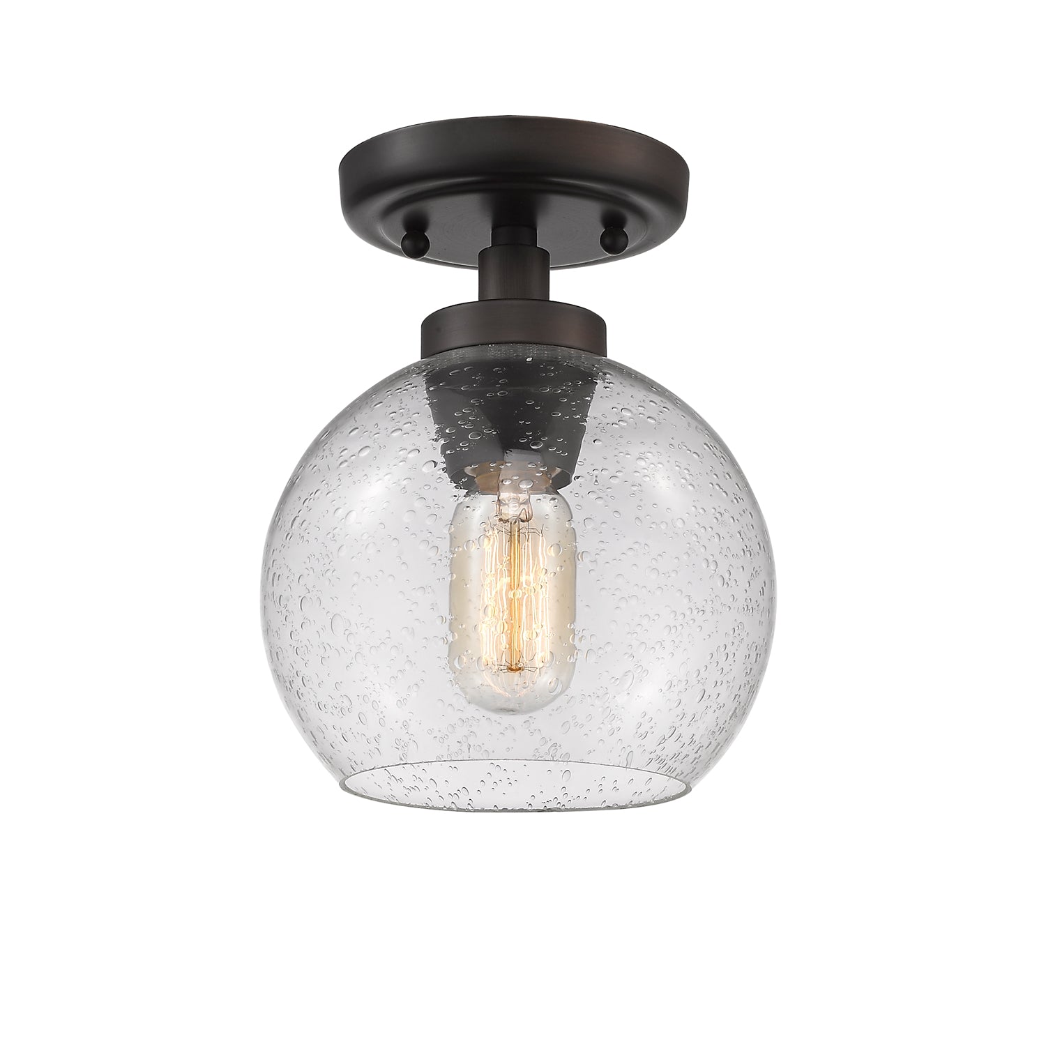 Golden Lighting Galveston 1-light Flush Mount in Rubbed Bronze